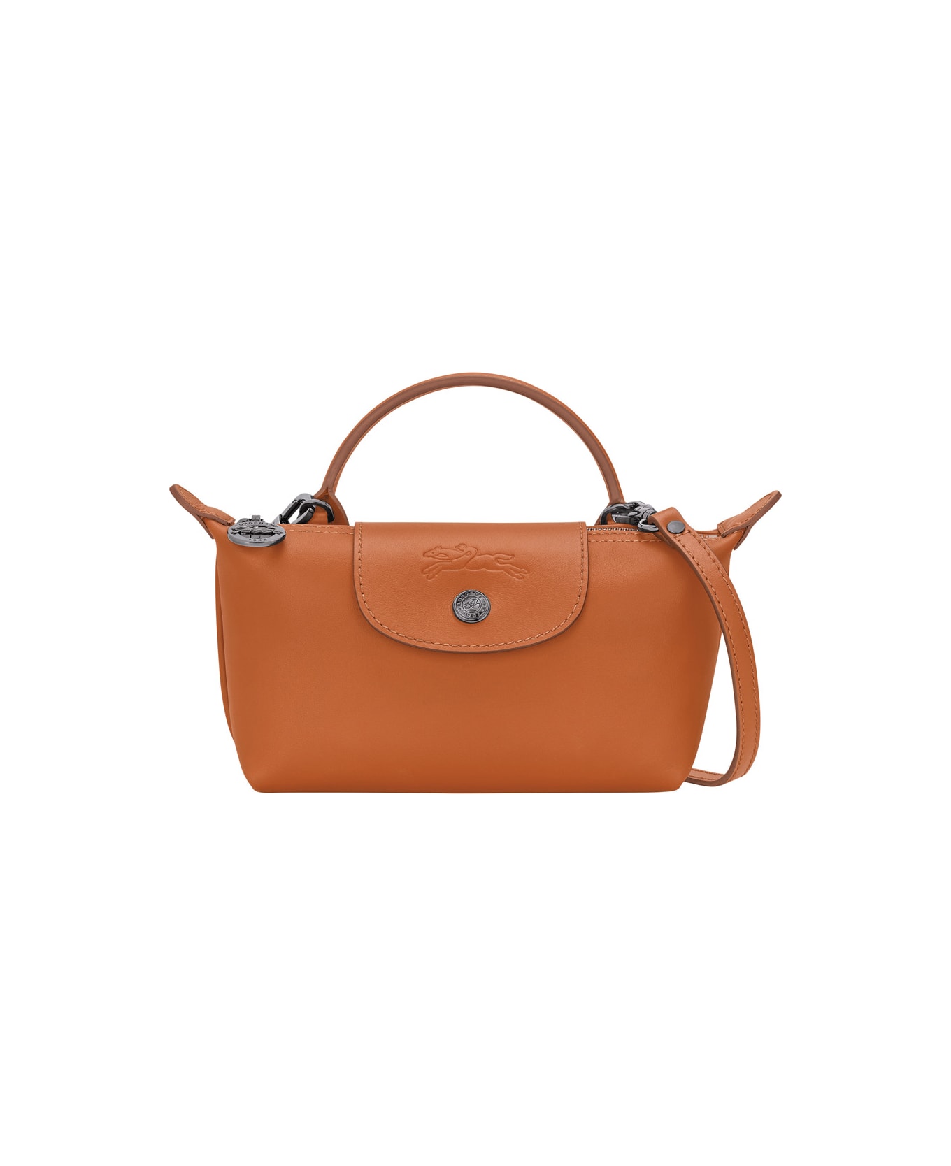 Longchamp 'le Pilage Xtra' Brown Medium Shoulder Strap With Removable Shoulder Strap And Embossed Lgoo On The Front In Leather Woman - Brown
