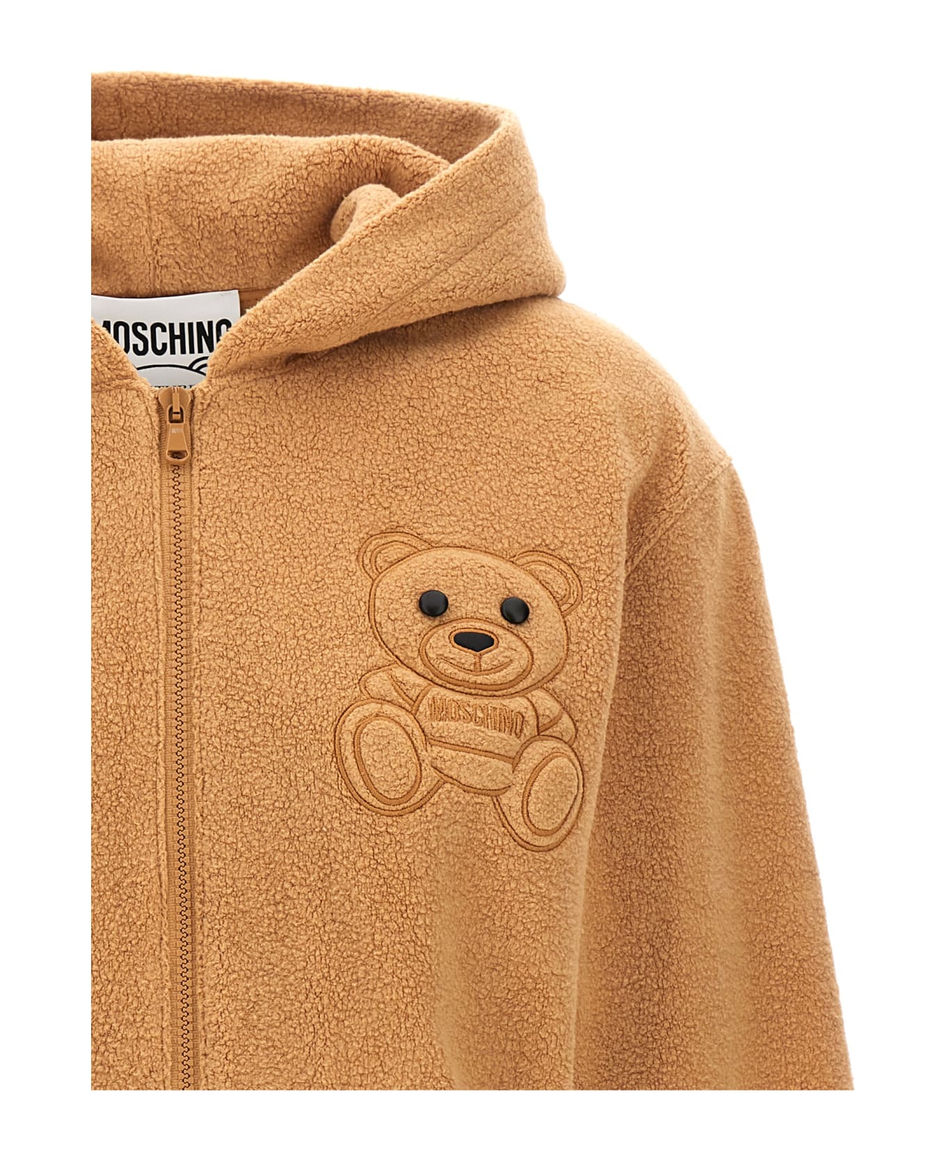 Moschino 'orsetto' Cropped Hoodie - Beige