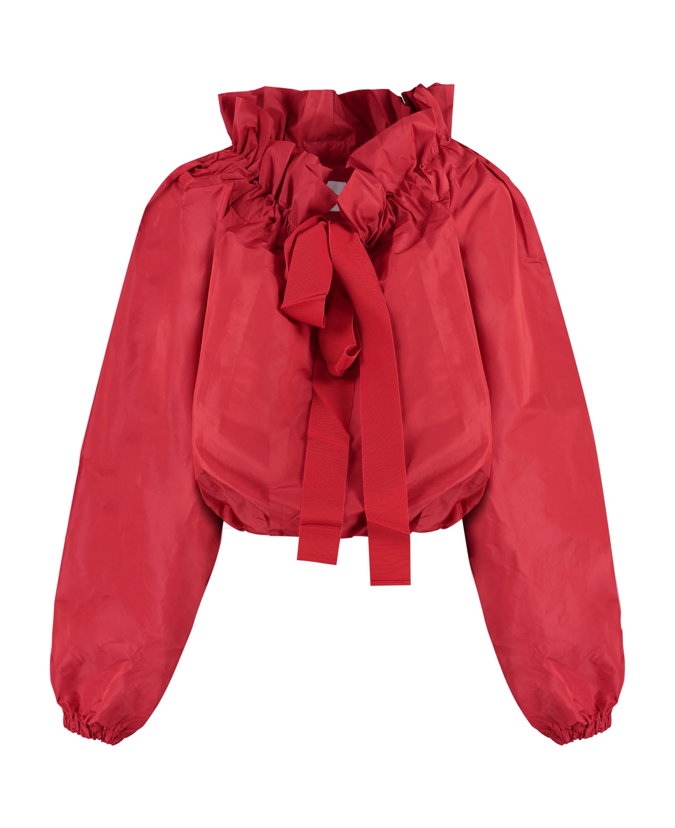 Patou Ruffled Cotton Blouse - red