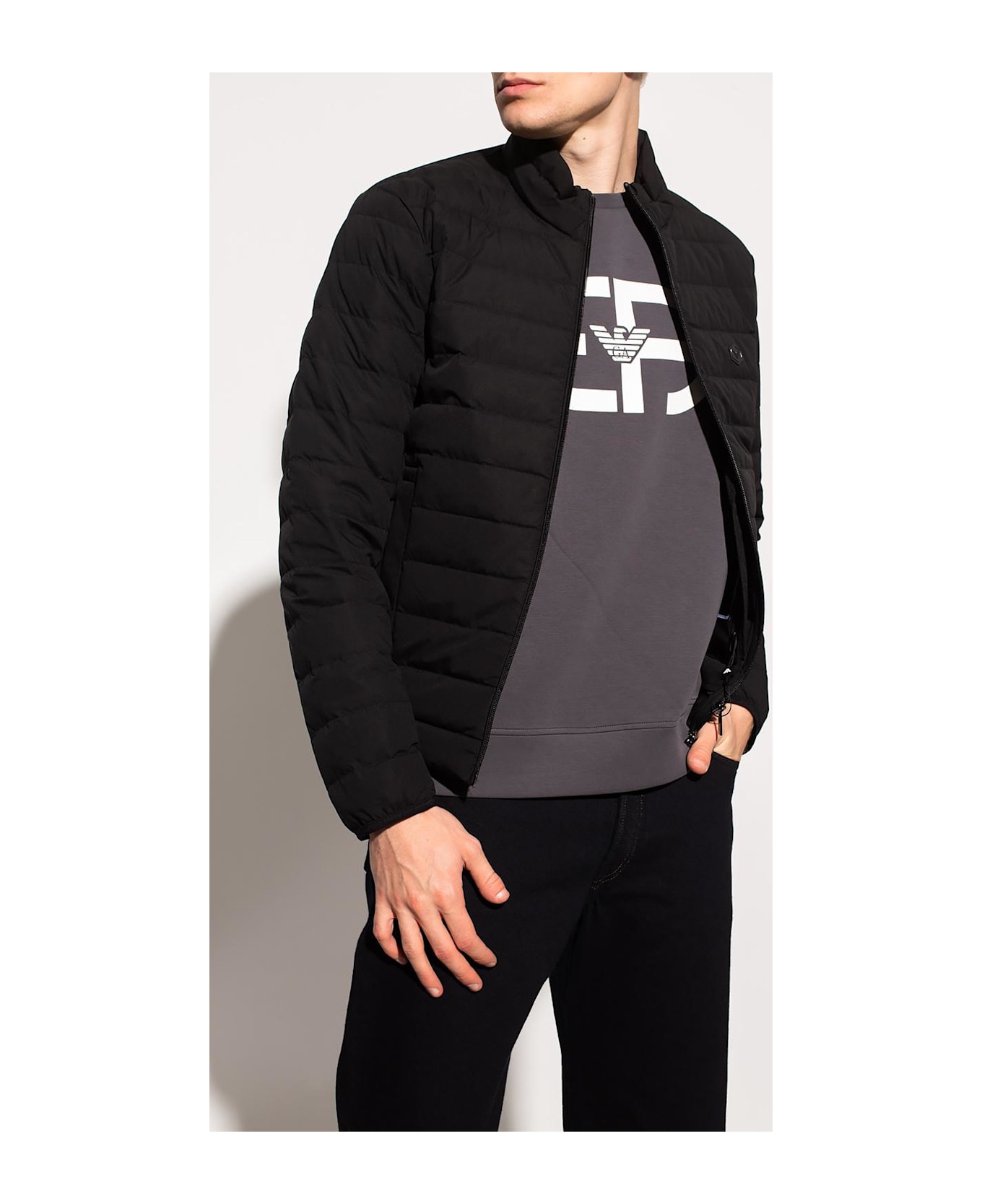 Emporio Armani Quilted Jacket - Black