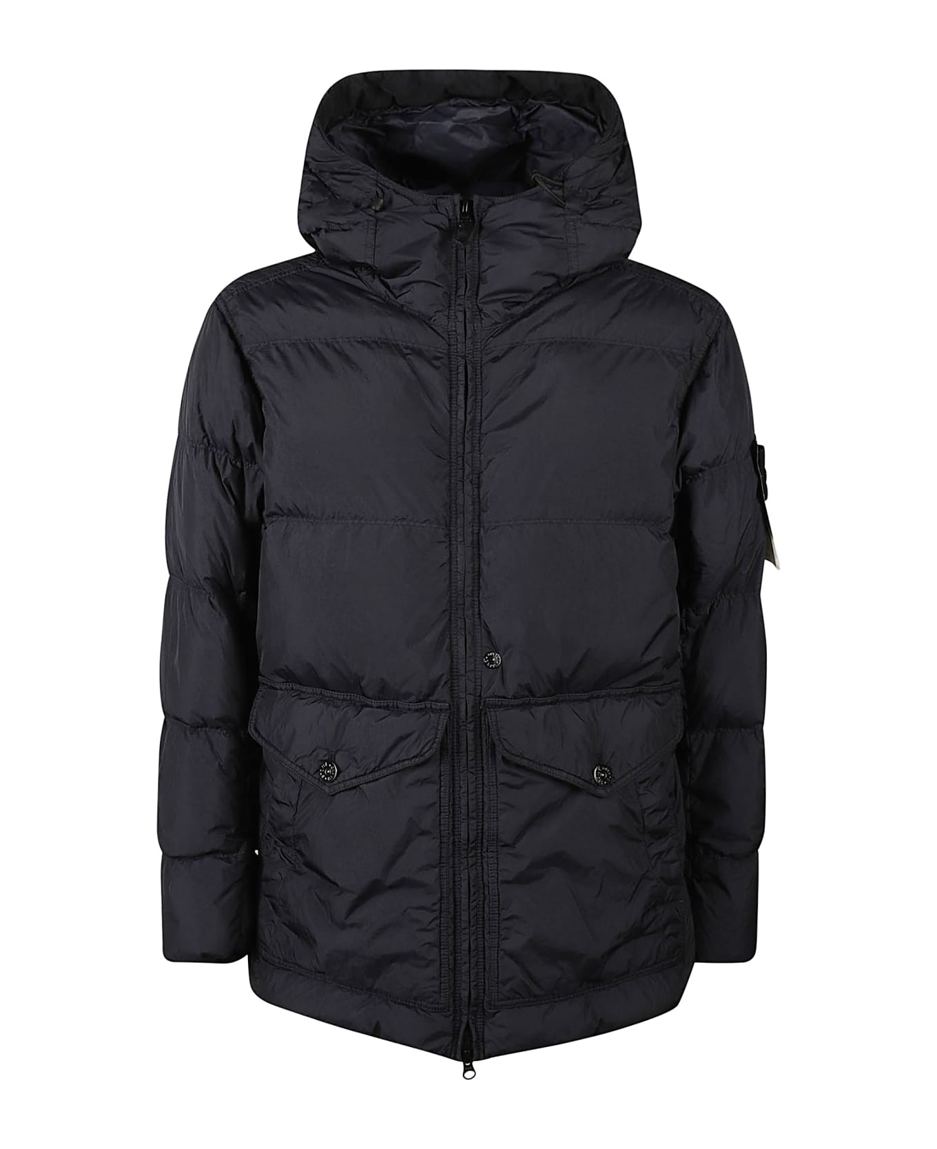 Stone Island Large Pocket Logo Patched Padded Jacket - BLUE