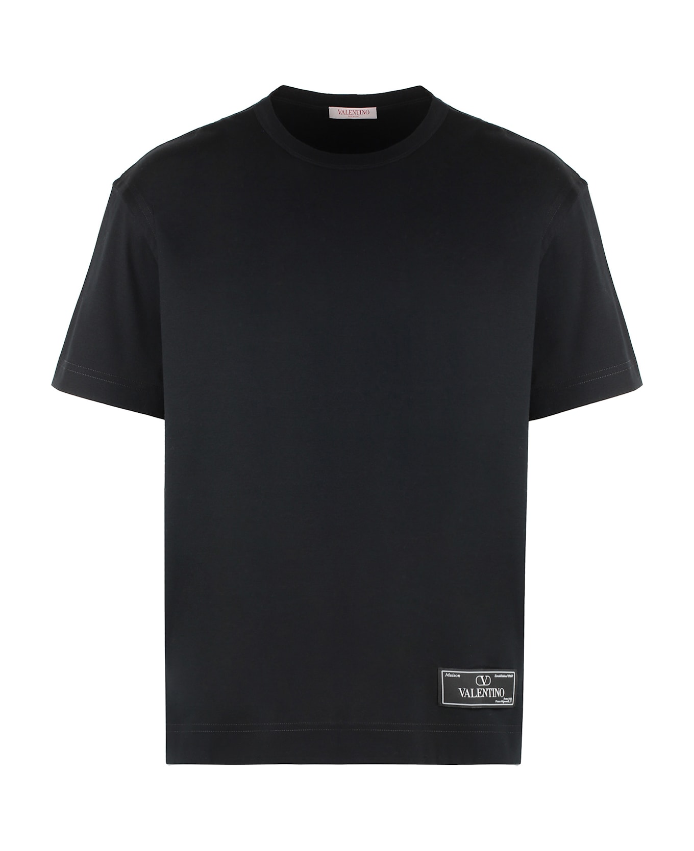 Valentino Cotton Crew-neck T-shirt - black