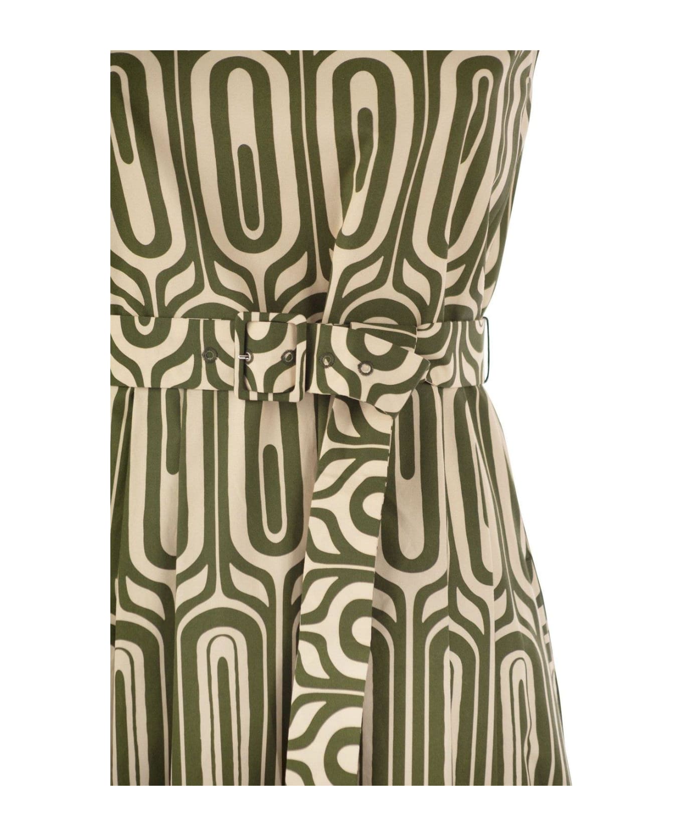 'S Max Mara All-over Printed Crewneck Dress - Green