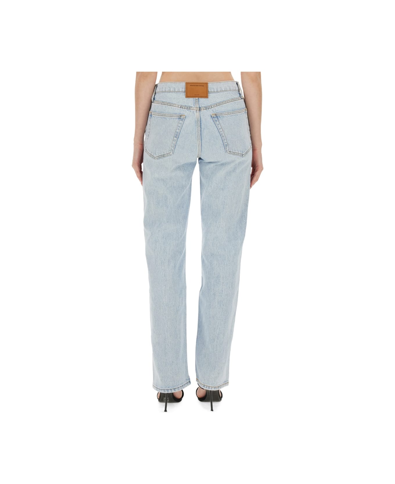 T by Alexander Wang Ez Logo Jeans And Cut-out - DENIM