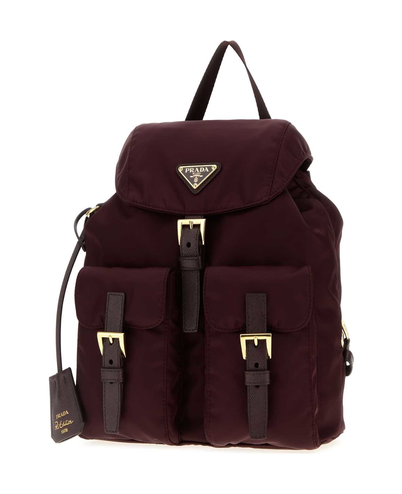 Prada Grape Nylon Small Backpack - BORDEAUX 1