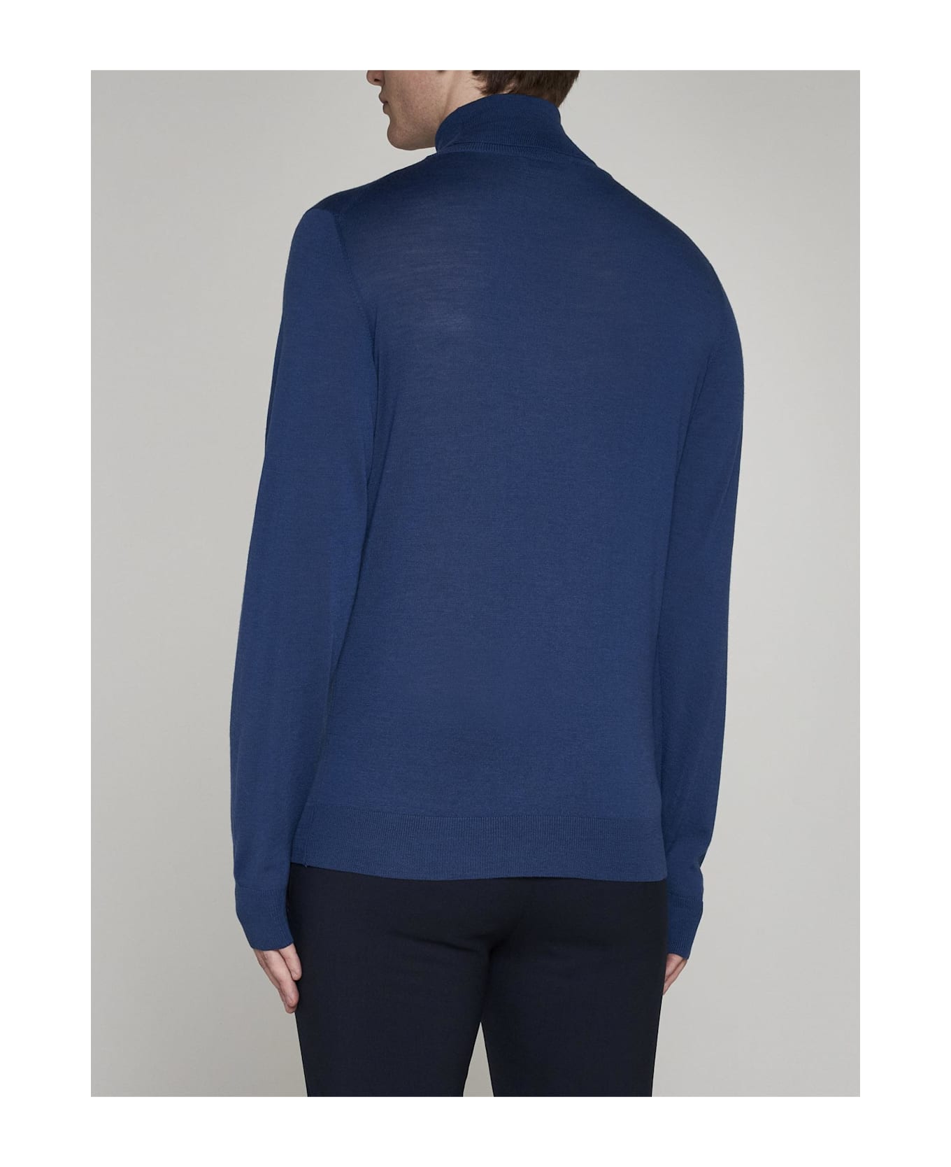 Piacenza Cashmere Wool Turtleneck - Blu avio