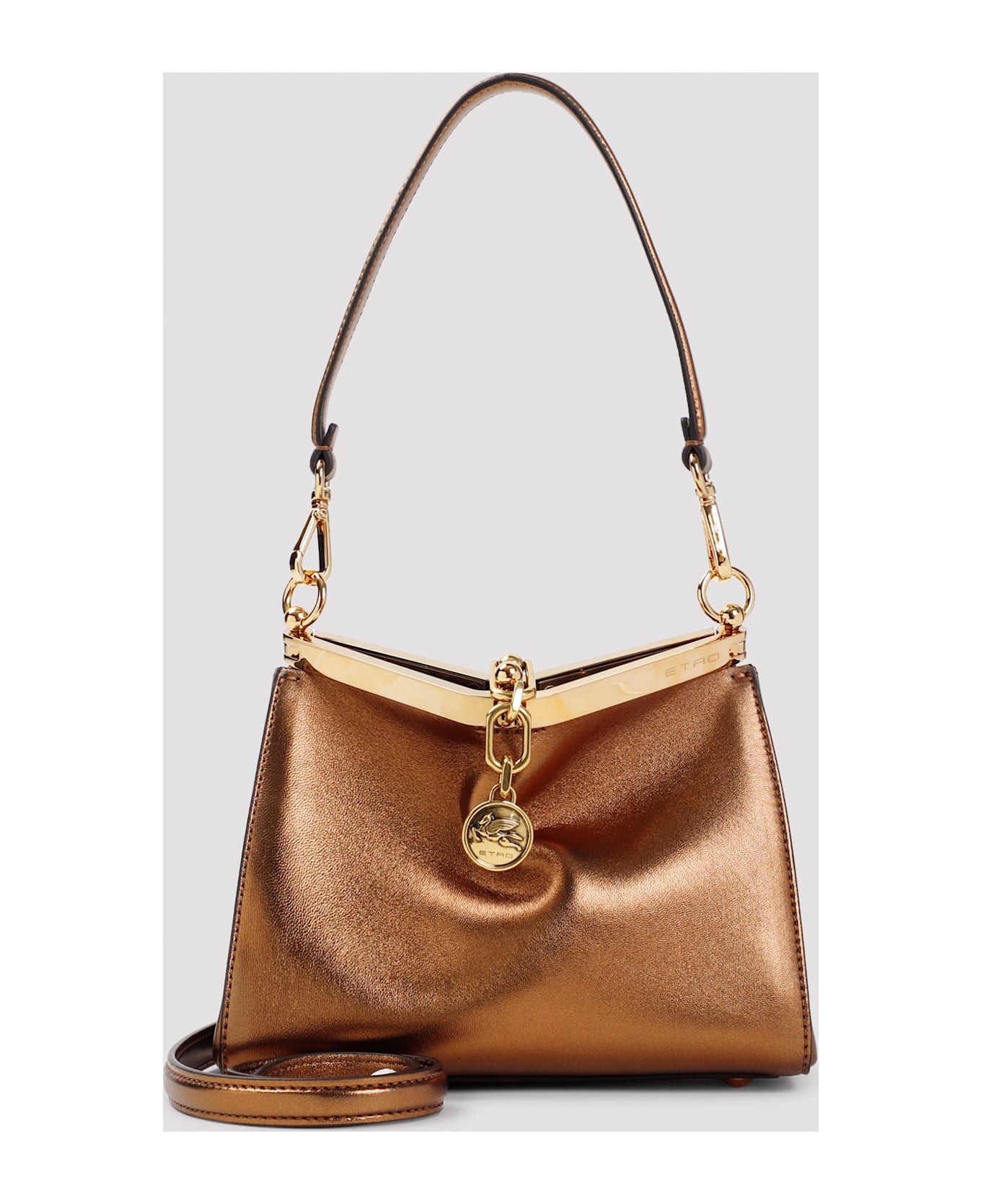 Etro Small Vela Leather Bag - Bronzo