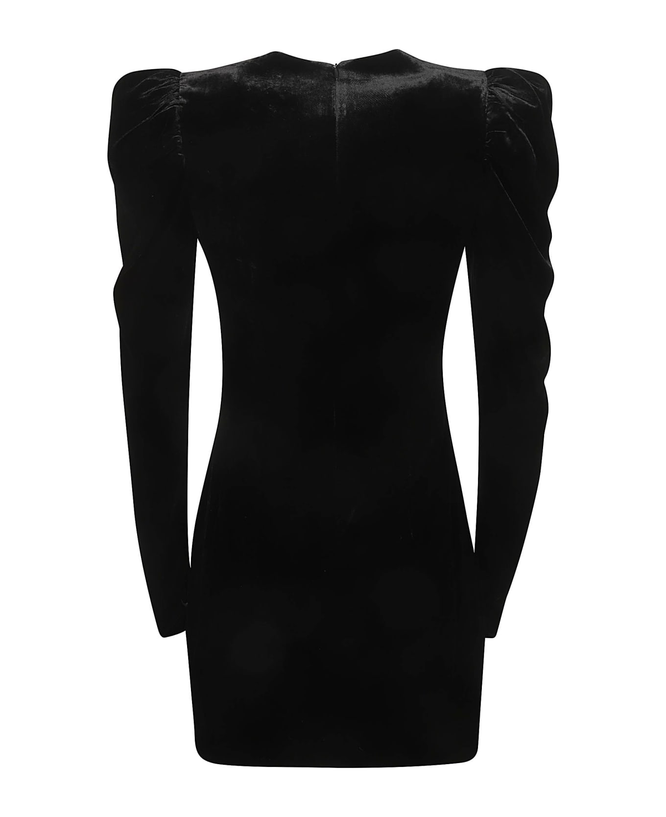 Alessandra Rich Velvet Mini Dress - Black