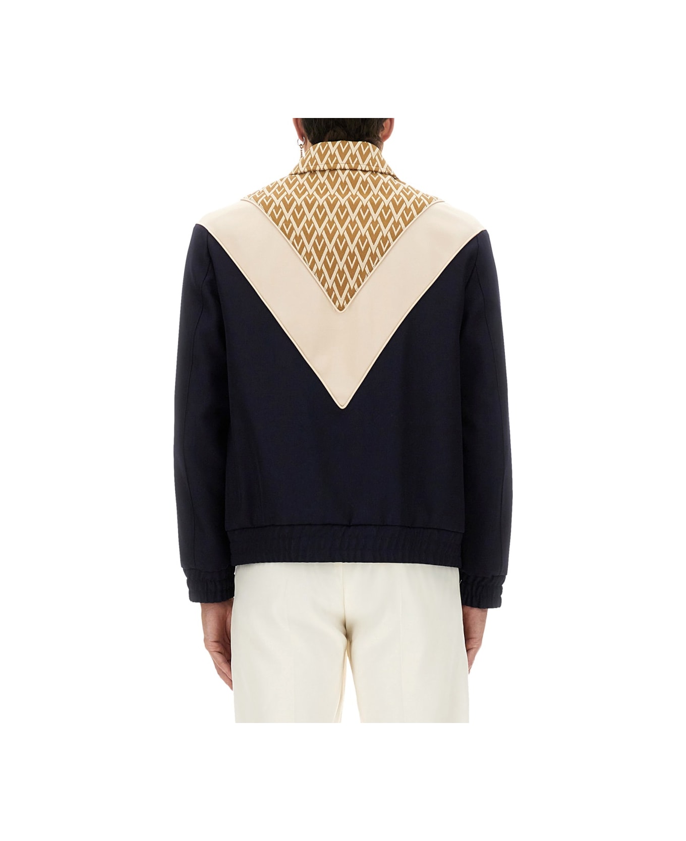 Valentino Wool Bomber Jacket With Print Toute La V - MULTICOLOUR