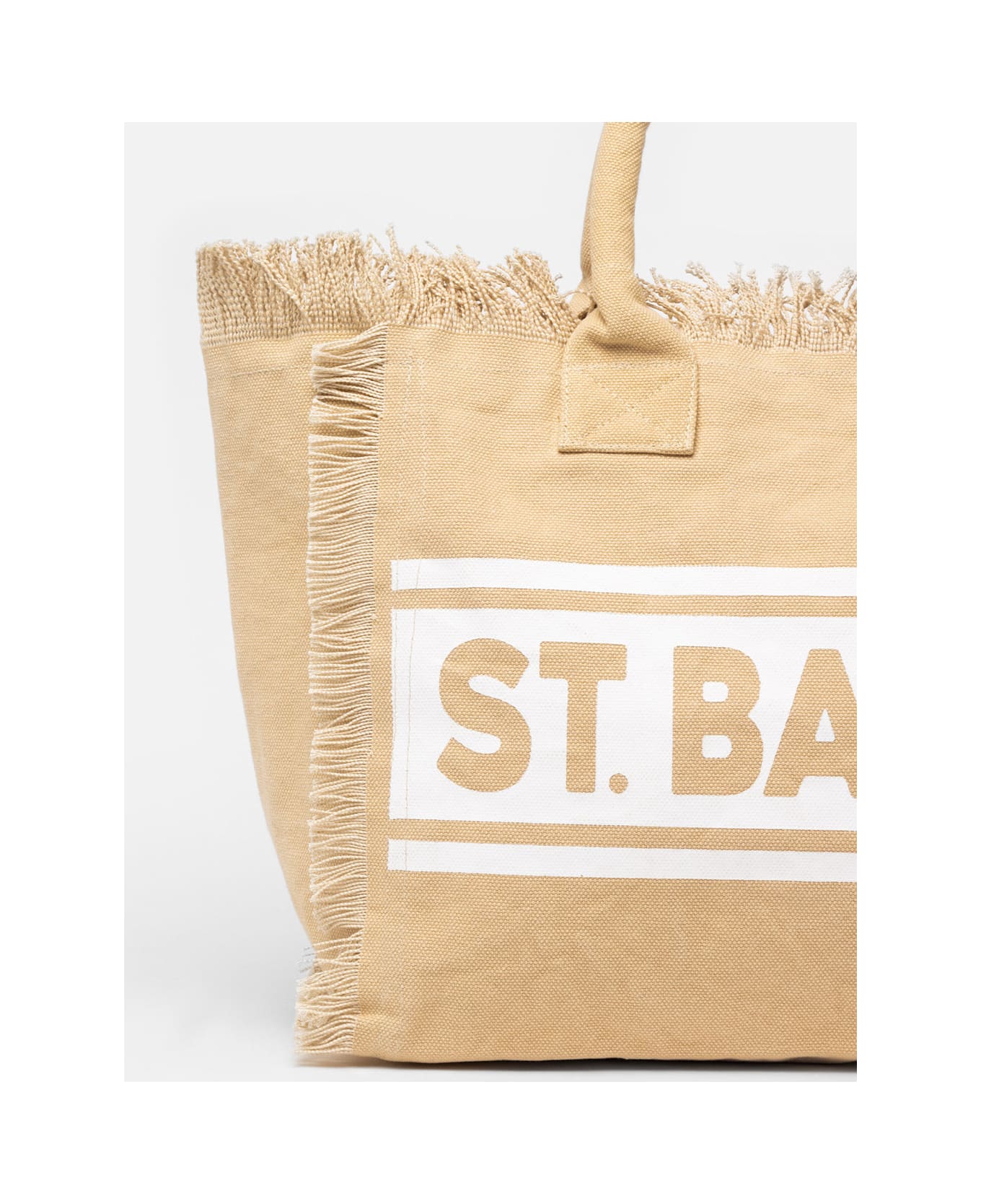 MC2 Saint Barth Beige Cotton Canvas Vanity Shoulder Bag