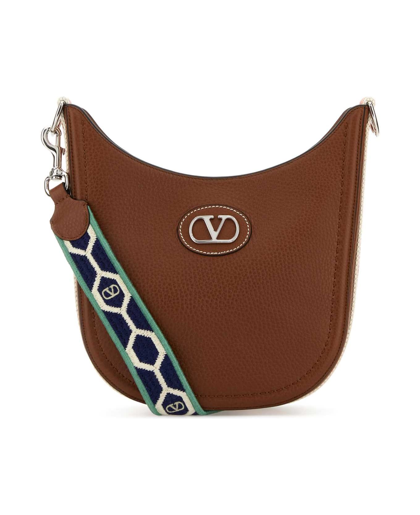 Valentino Garavani Caramel Leather Vlogo Signature Shoulder Bag - SELLERIABIANCOTESTADIMOROIVORYNAVY