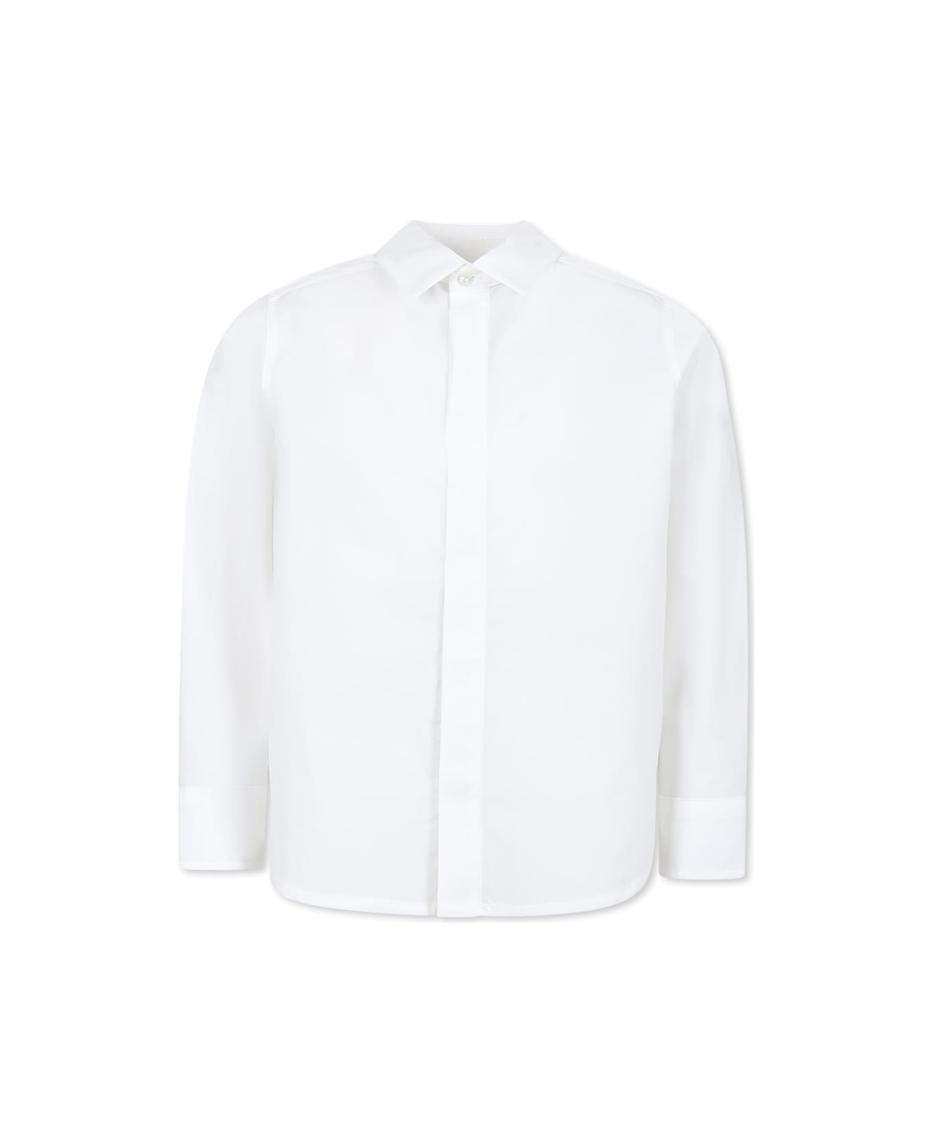 Fendi White Shirt For Boy With Ff - White
