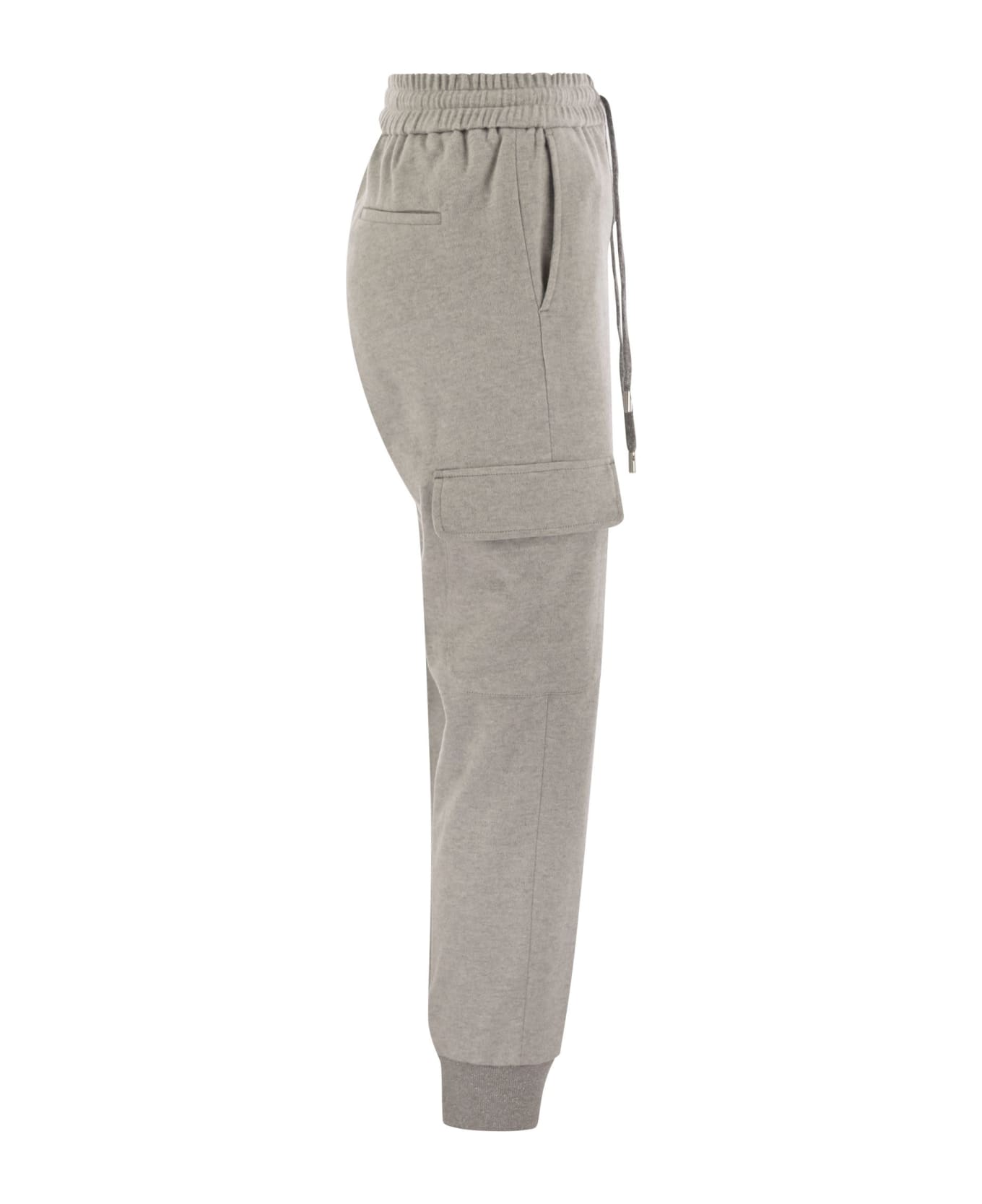 Peserico Cotton And Virgin Wool Trousers - Light Grey