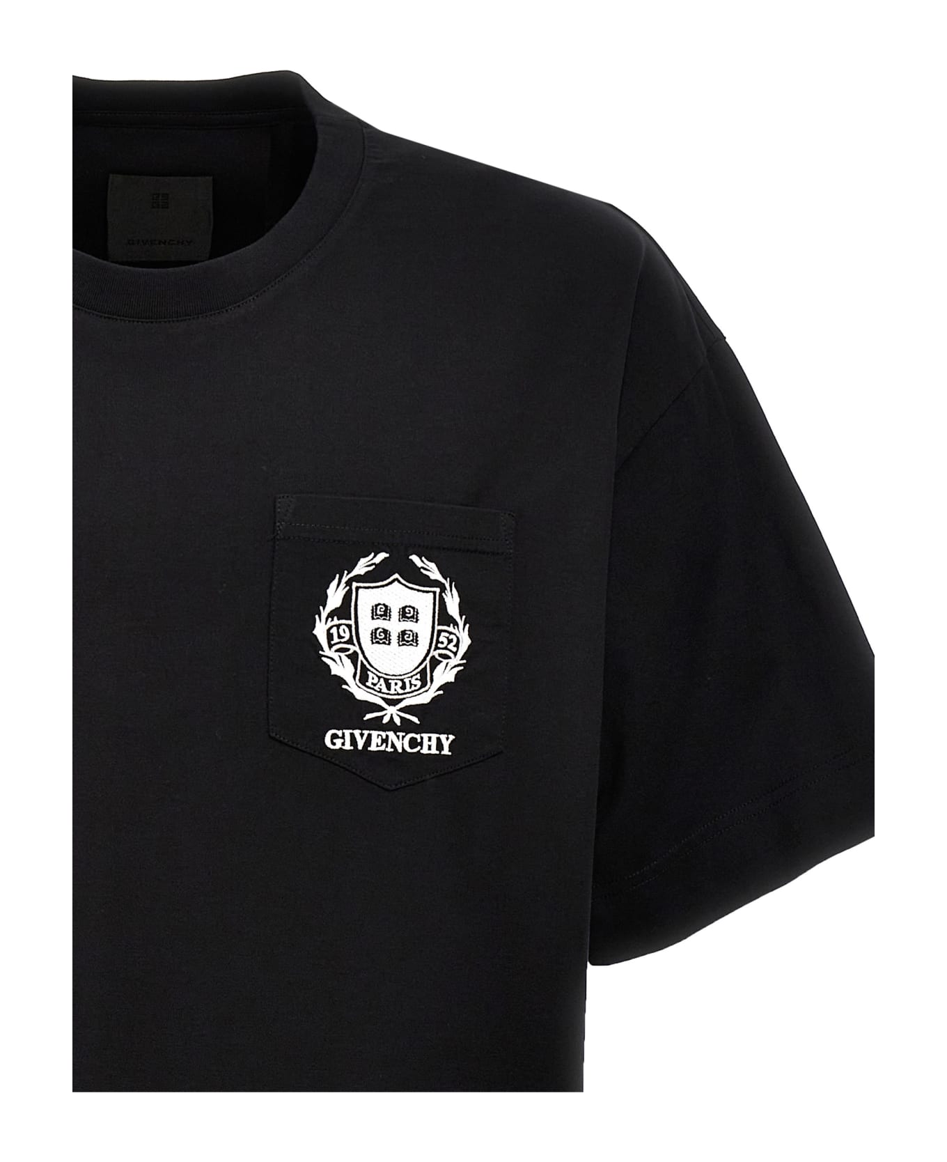 Givenchy Logo Embroidery T-shirt - Black