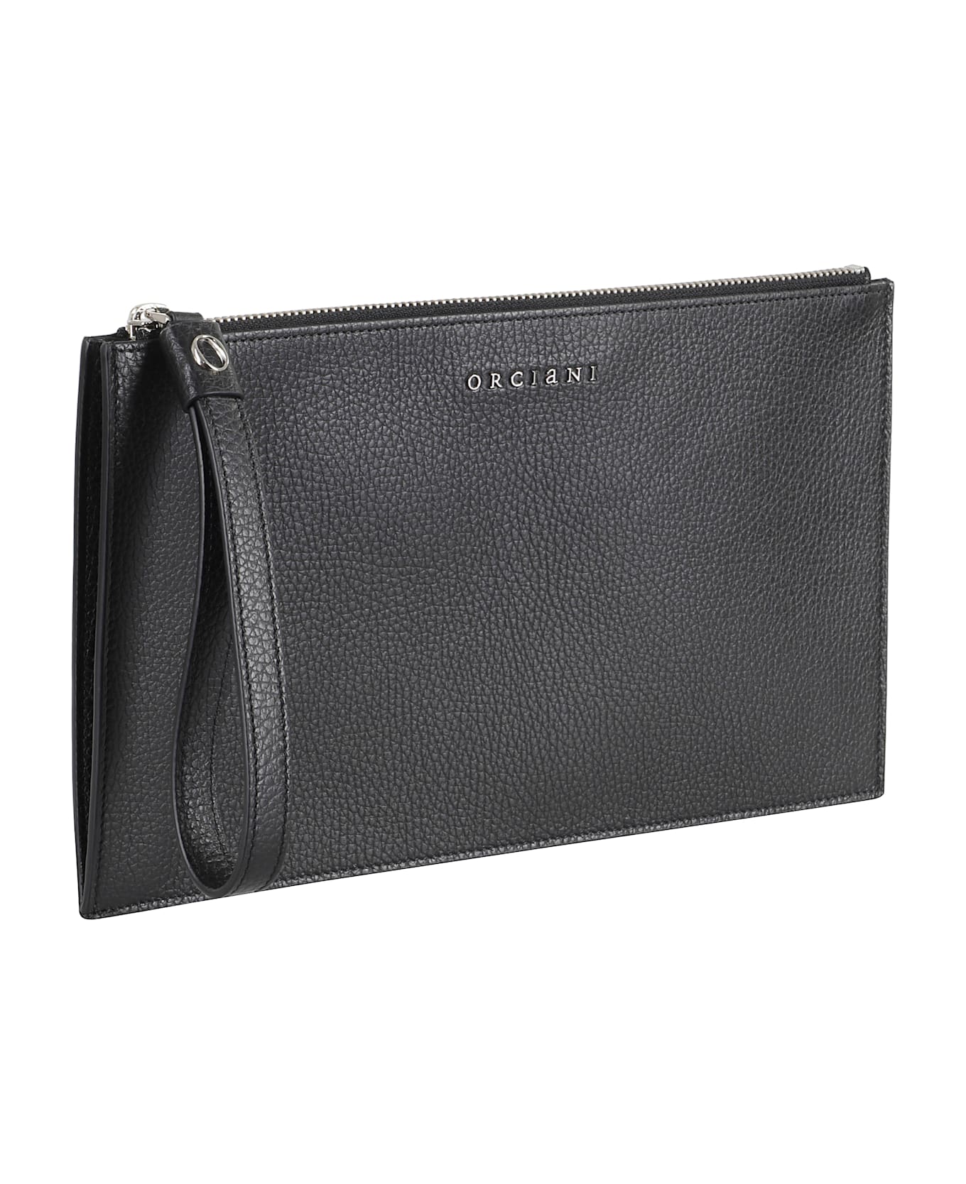 Orciani Pochette Micron Pelle Con Polsiera - Nero