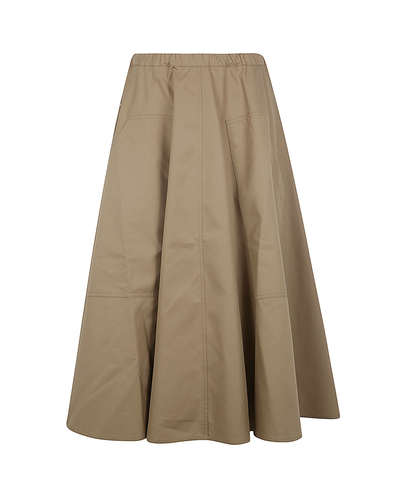 Sofie d'Hoore Wide Midi Skirt With Big Patched Pockets - Dune