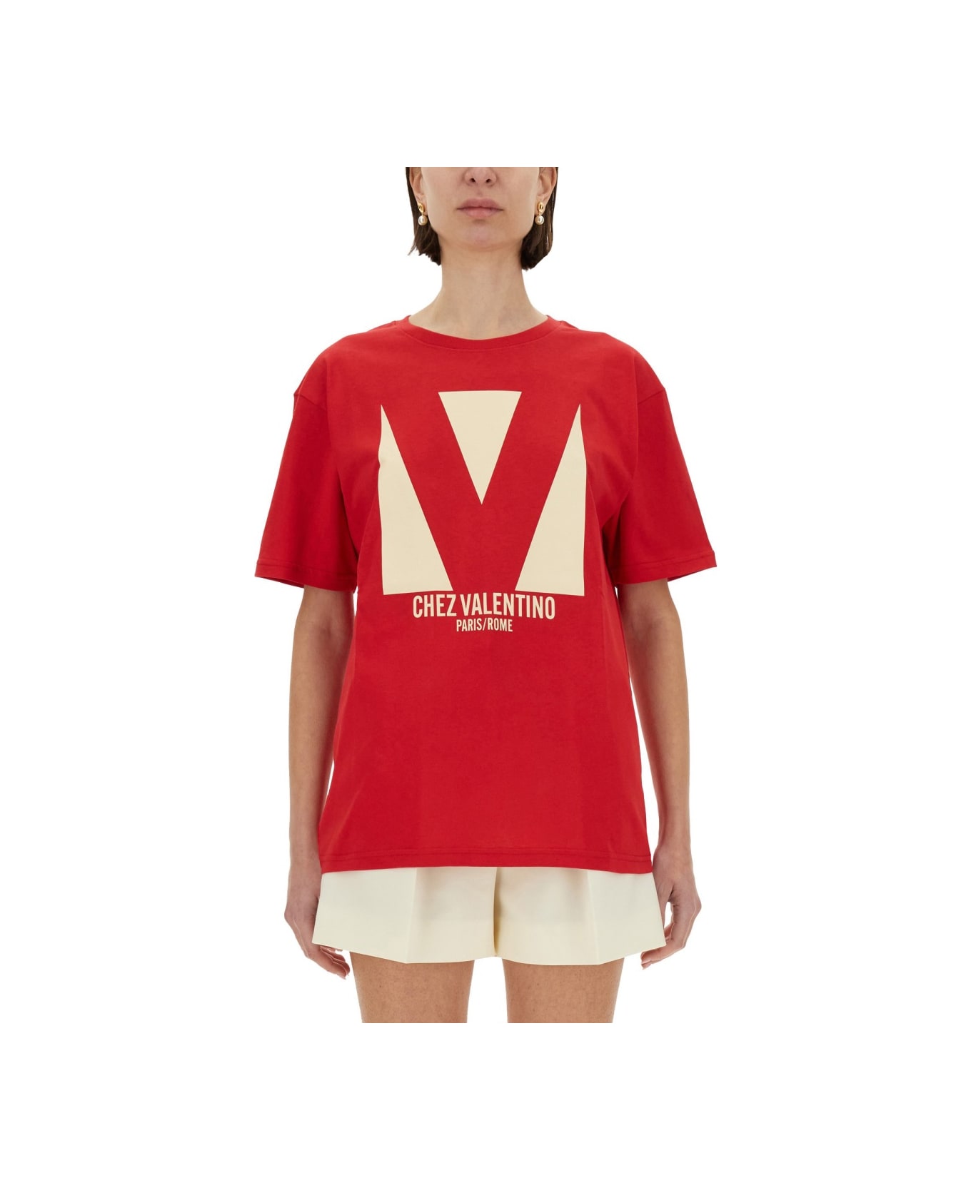 Valentino "chez Valentino" Print T-shirt - RED