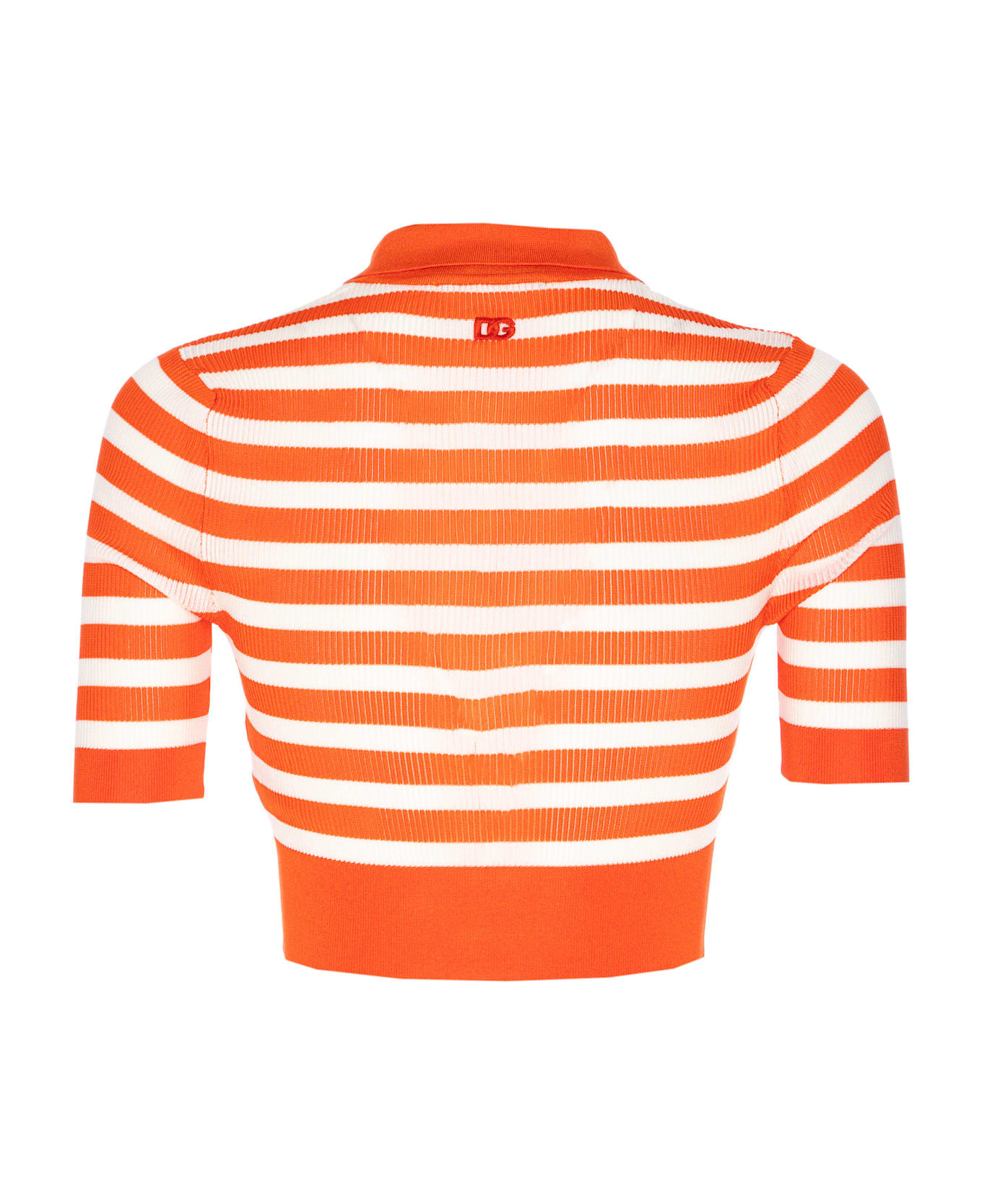 Dolce 
Gabbana Striped Polo - Orange