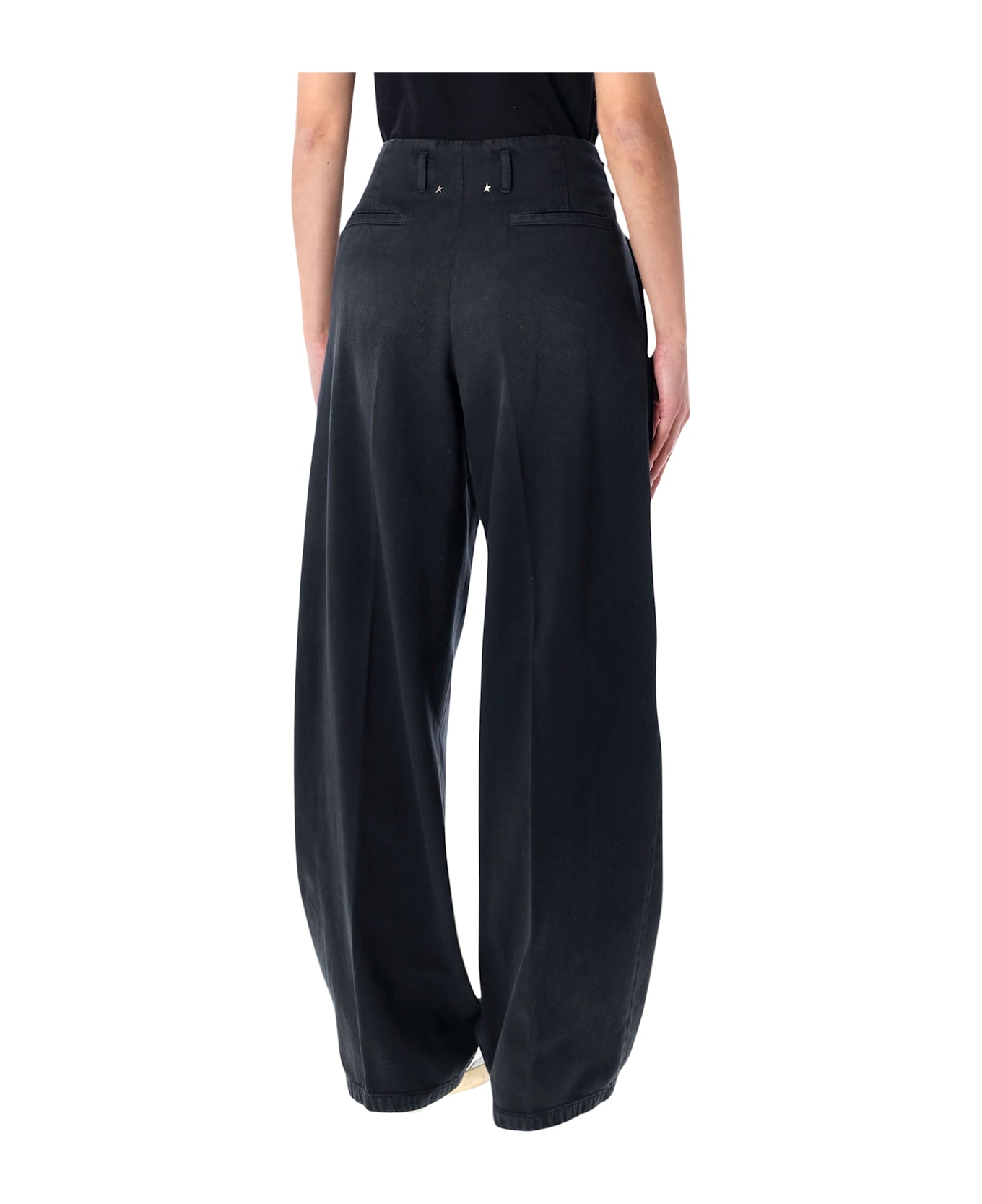 Golden Goose Wide Leg Pinced Denim - BLACK