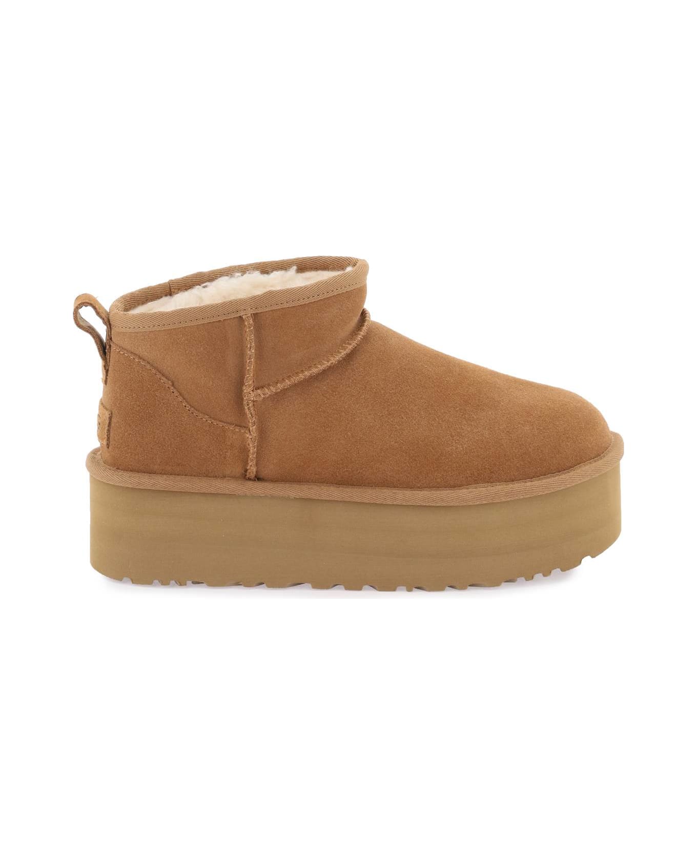 UGG Classic Ultra Mini Platform Ankle Boots - Che Chestnut