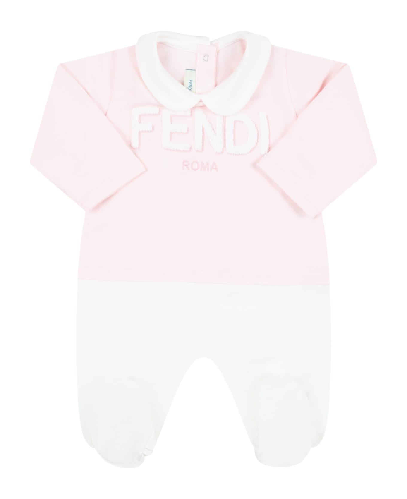 Fendi Multicolor Set For Baby Girl With White Logo - Pink