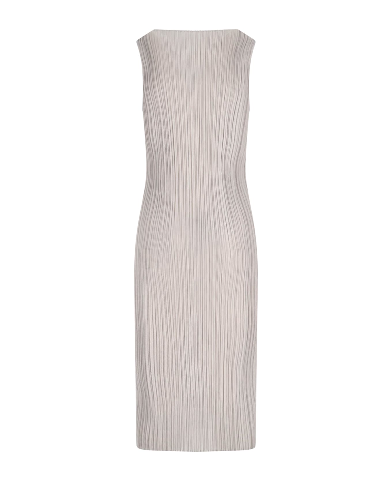 Pleats Please Issey Miyake Pleated Midi Dress - Beige