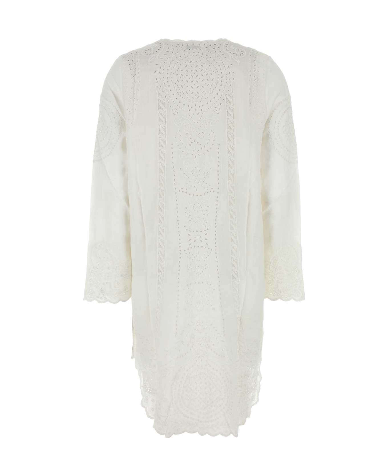 Bode White Linen Belvoir Blouse - WHITE