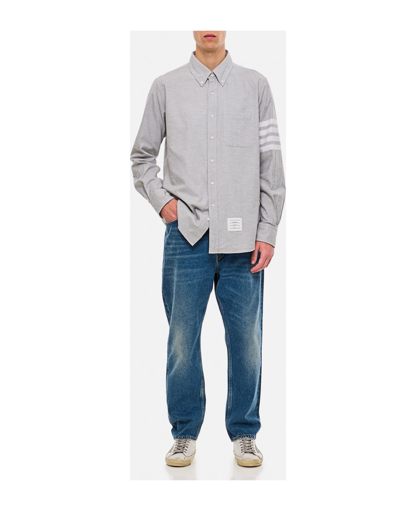 Golden Goose Golden M's Happy Medium Stone Washed Denim - Blue