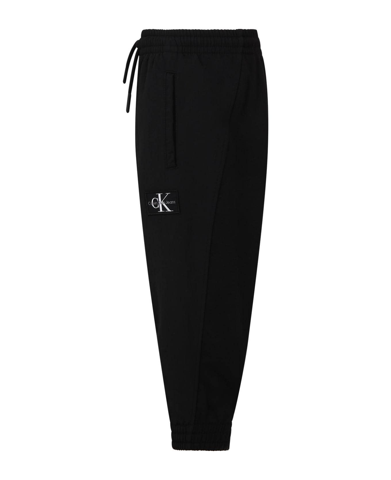 Calvin Klein Black Trousers For Boy With Logo - Black