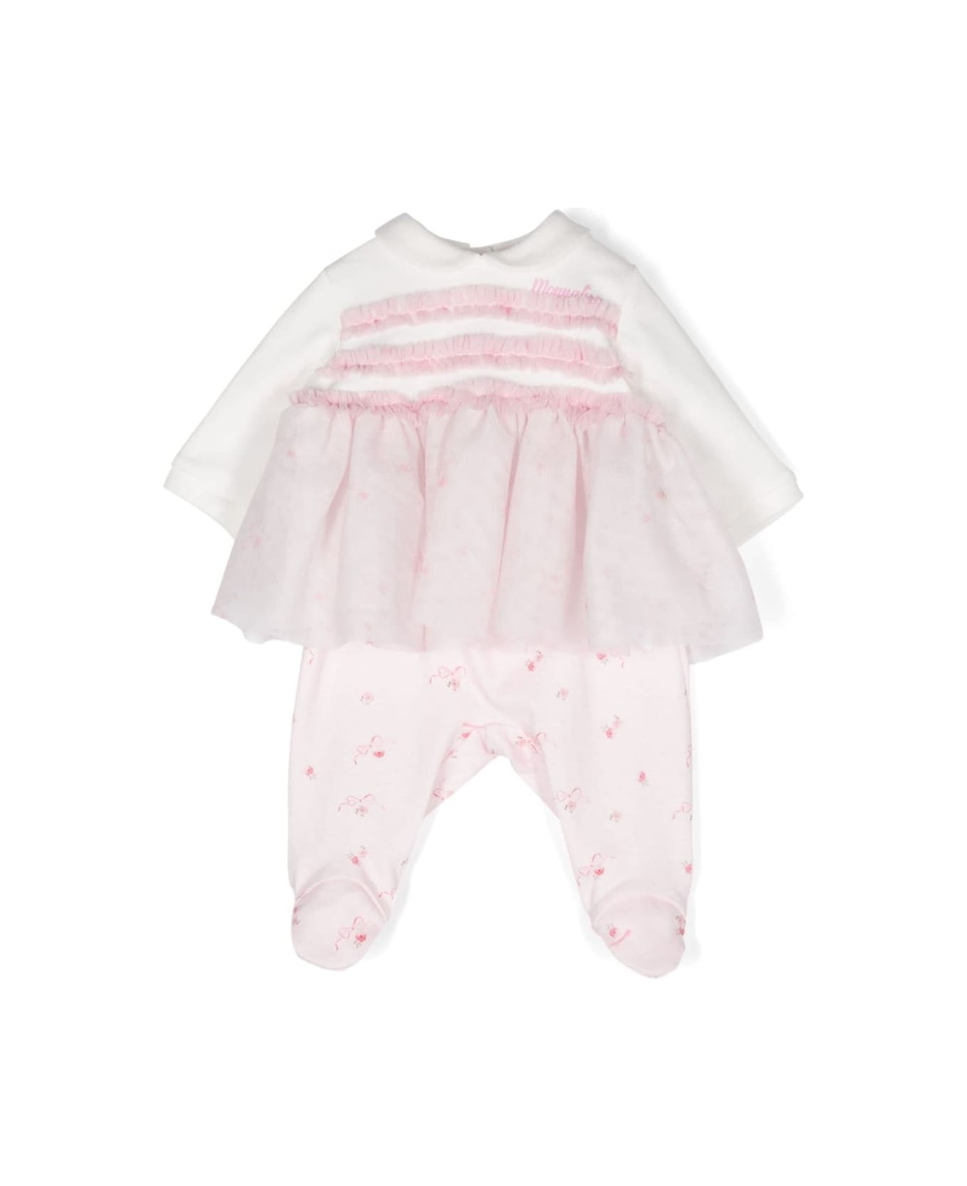 Monnalisa White/pink Outfit Baby Girl - Panna/rosa