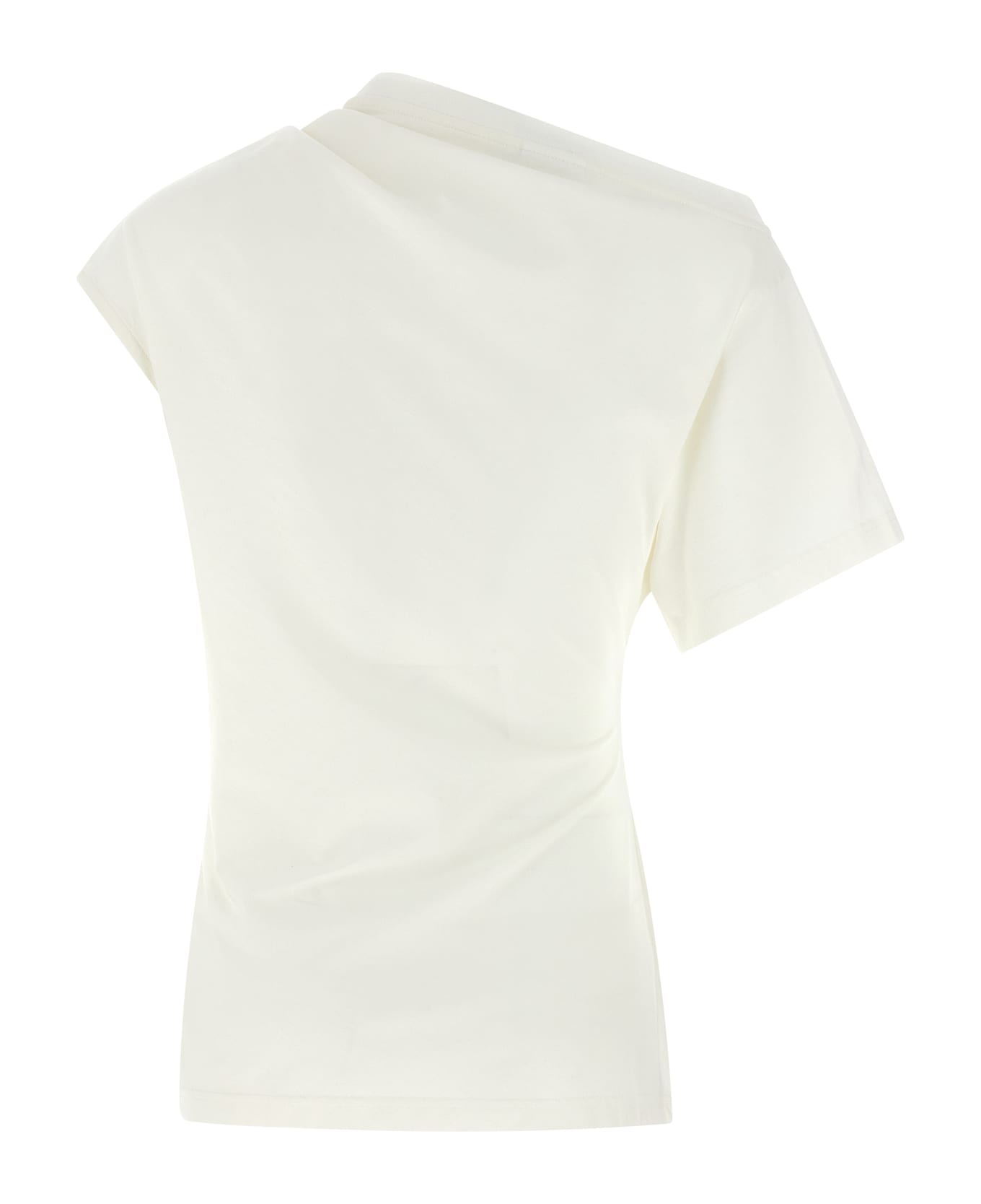 Courrèges 
twist Asymetrical
 T-shirt - White