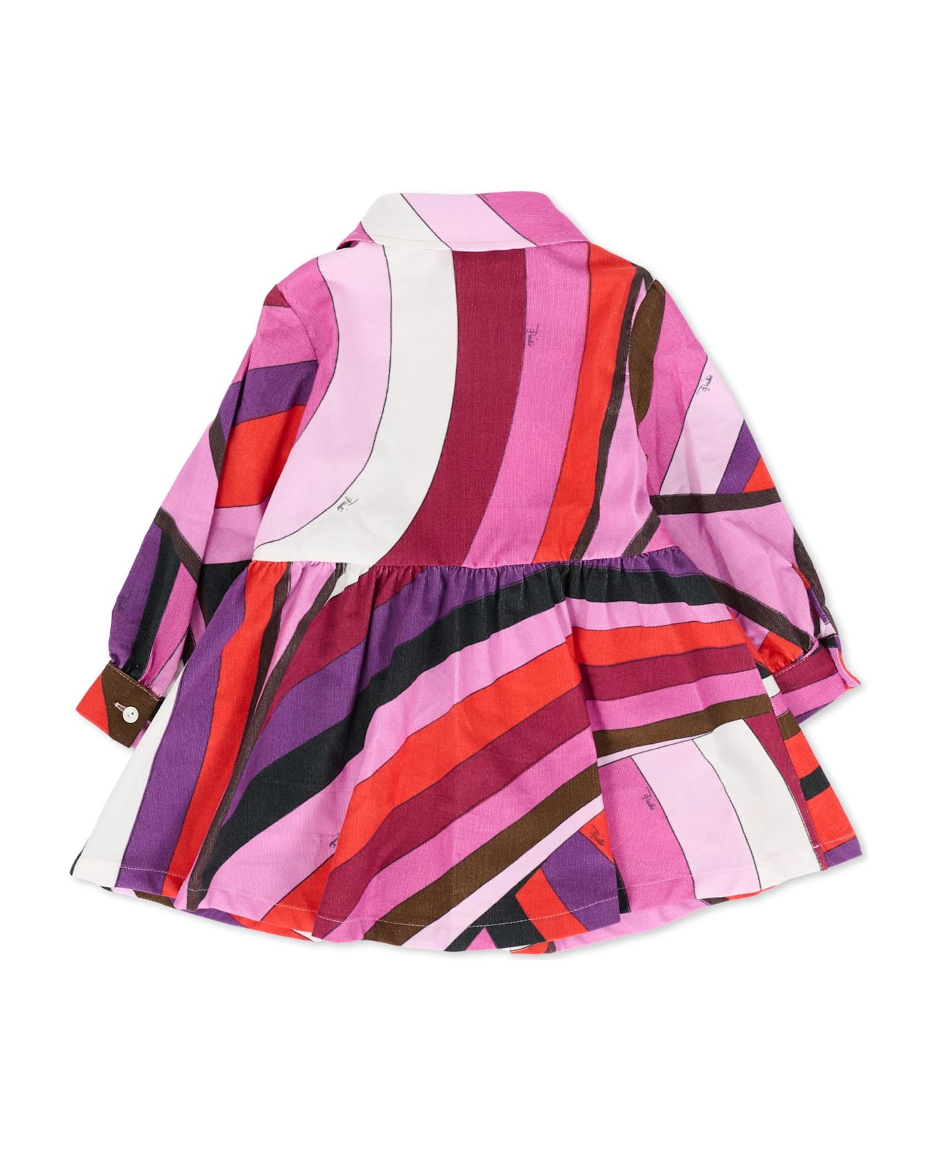 Pucci Fuchsia Dress For Baby Girl With Marble Print - Fuchsia