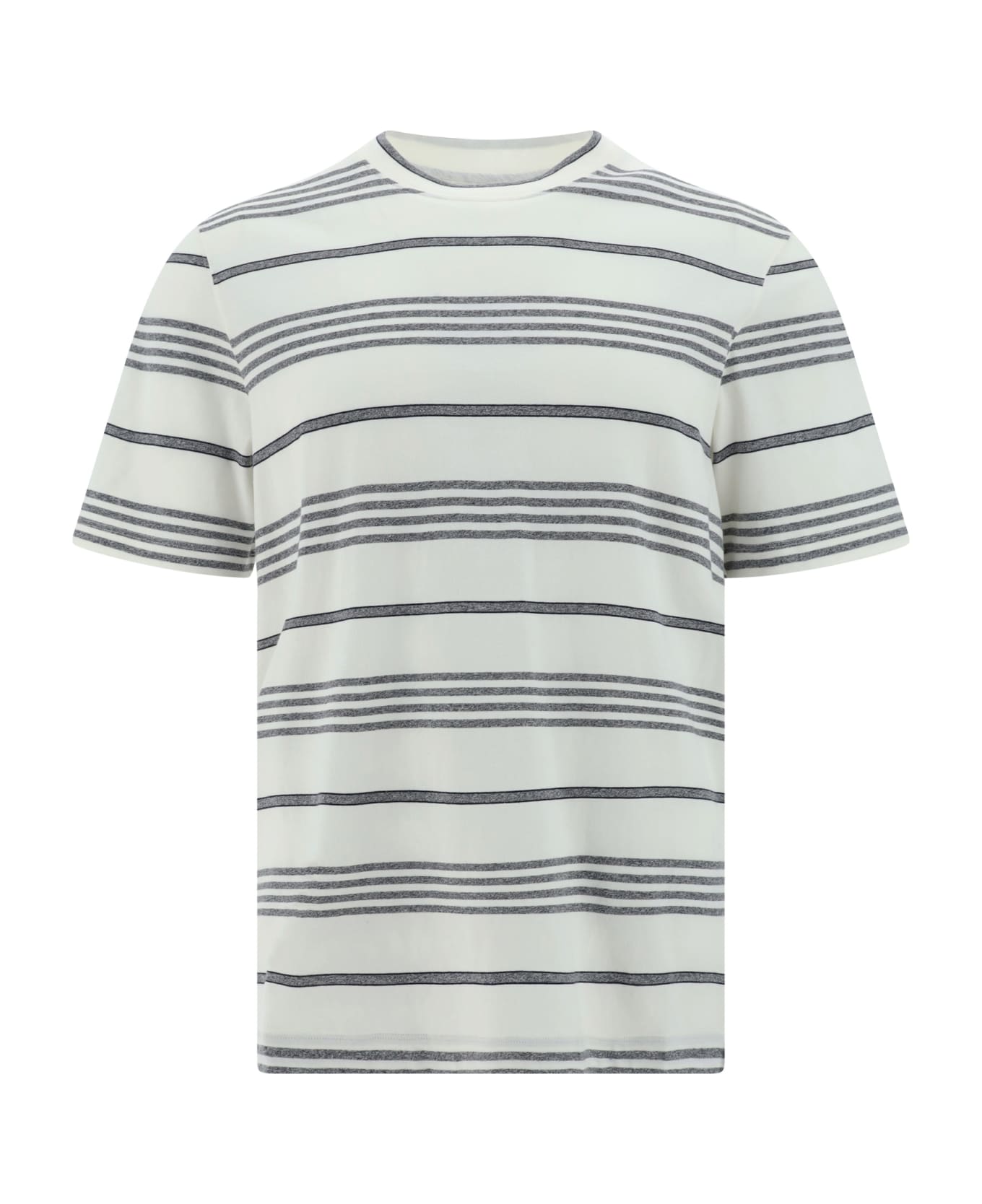 Brunello Cucinelli Cotton T-shirt - Off White/grigio/blu