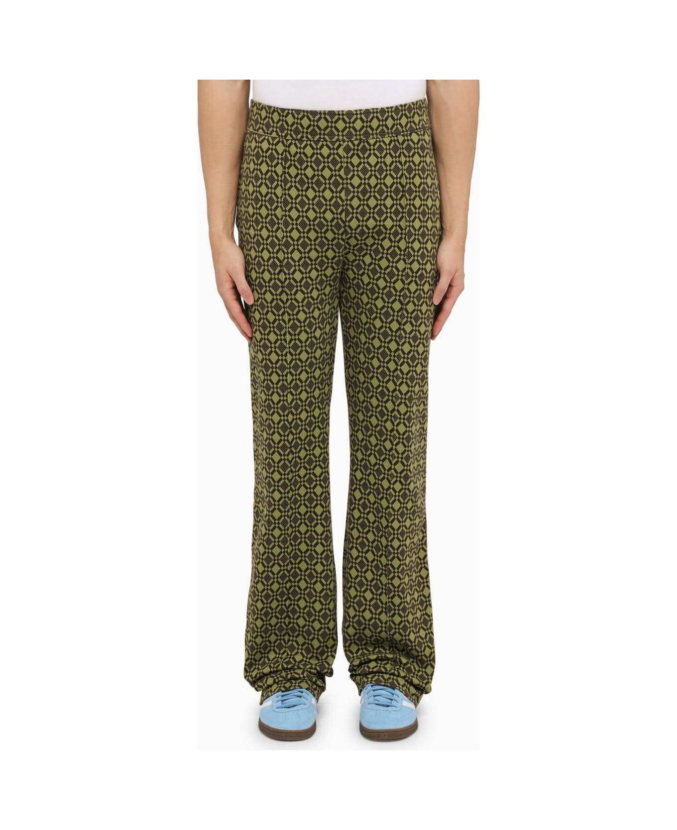Wales Bonner Olive Green\/brown Cotton Power Sports Trousers - GREEN