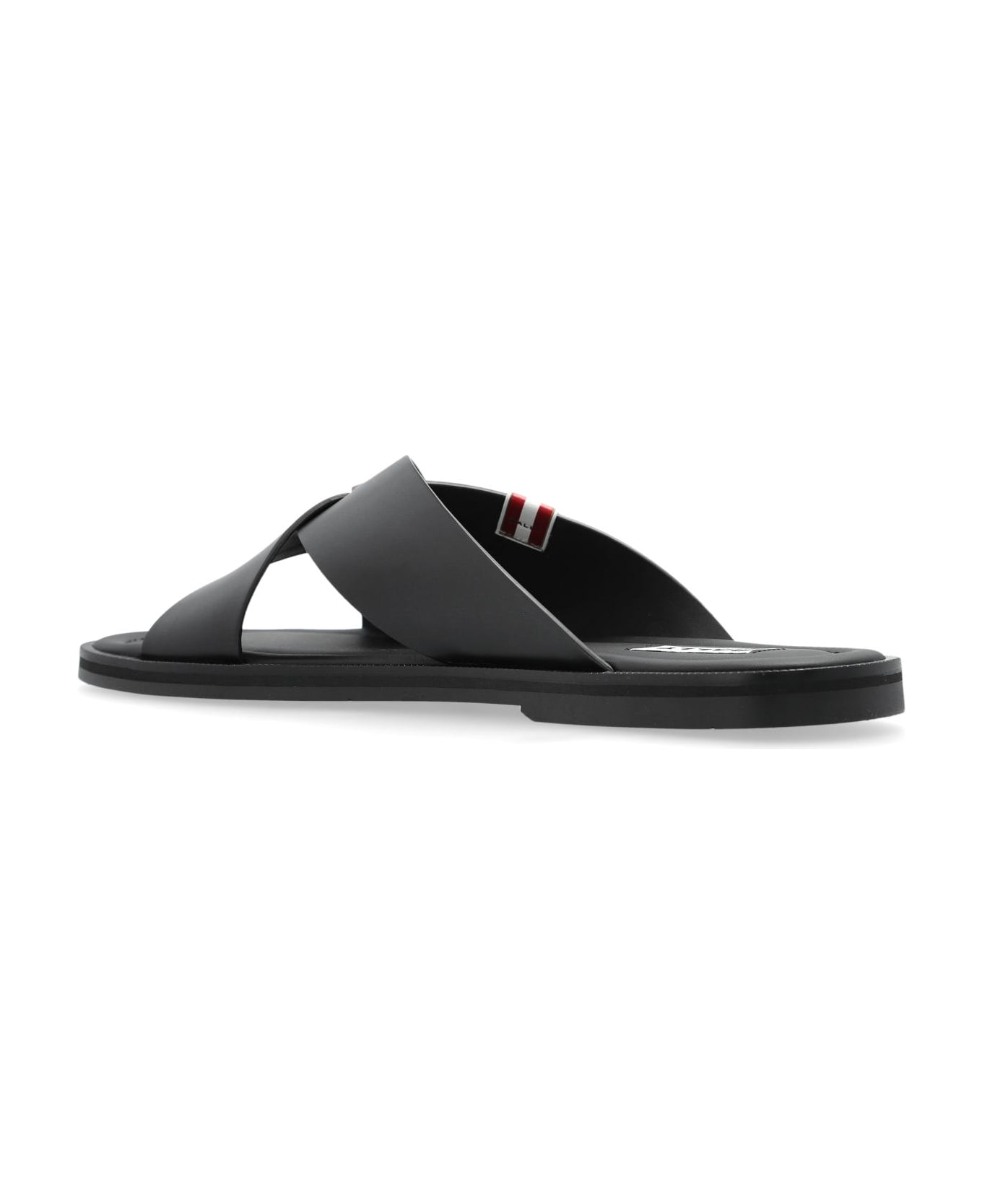 Bally Leather Slides Glorany - Black