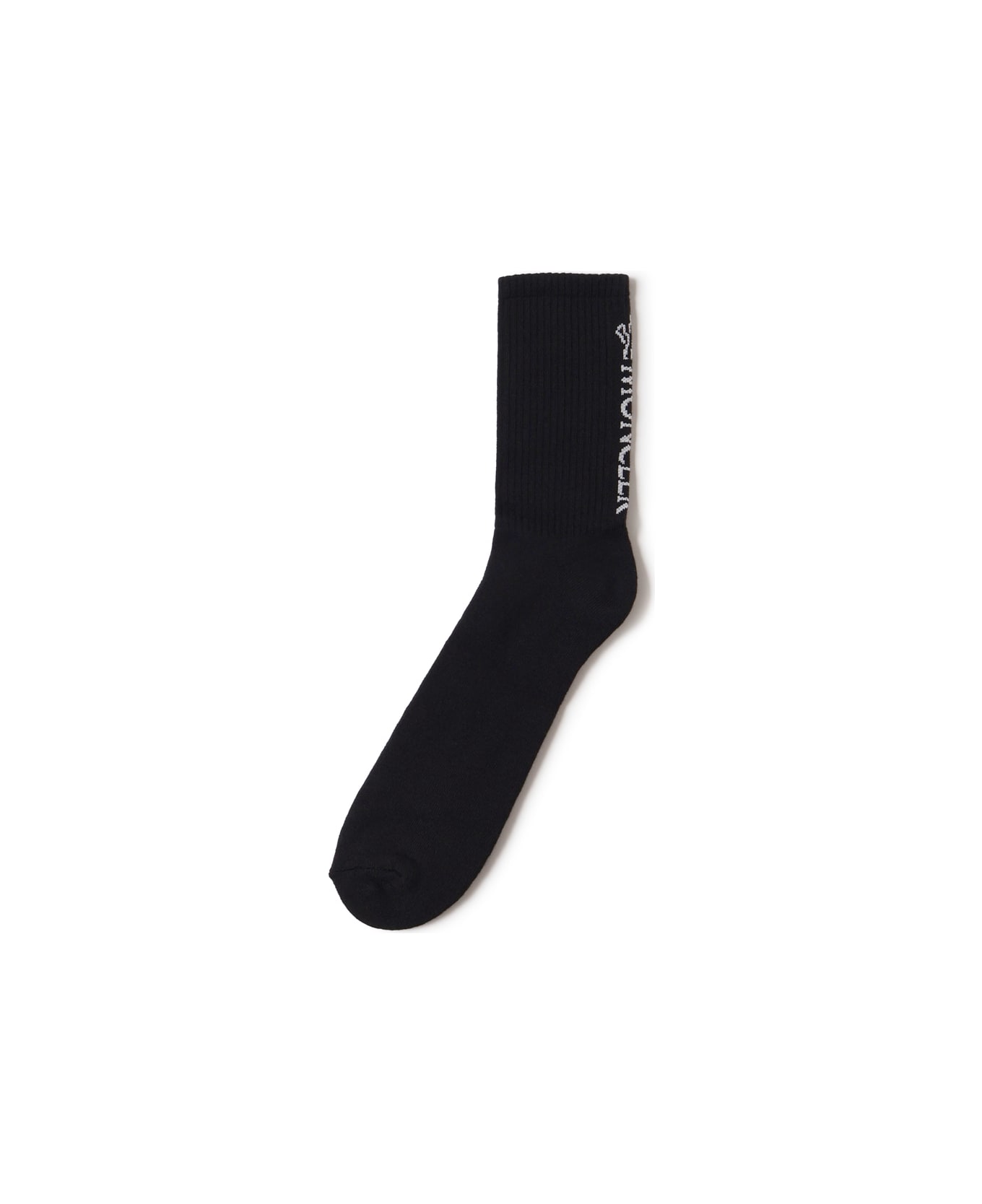 Moncler Cotton Socks With Logo - Black 靴下