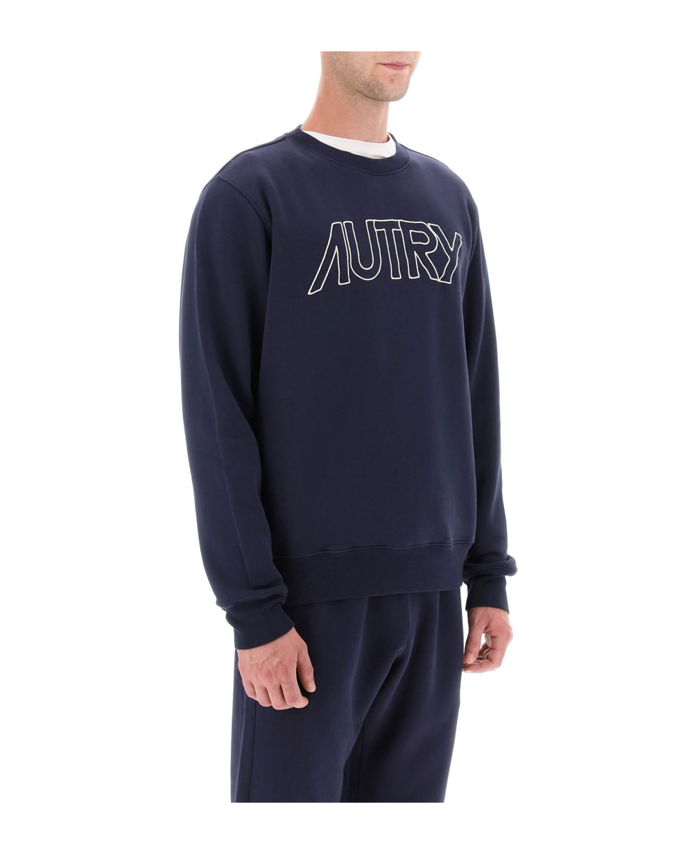 Autry Crew-neck Sweatshirt With Logo Embroidery - Blue