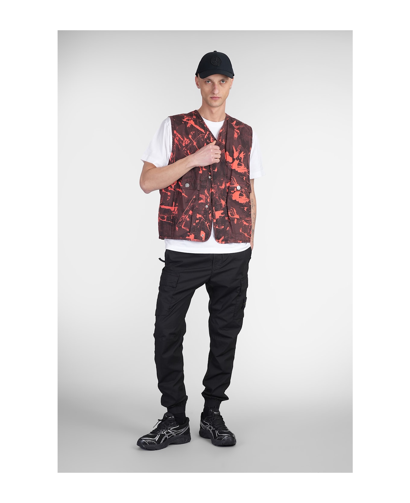 Stone Island Vest In Black Cotton - black