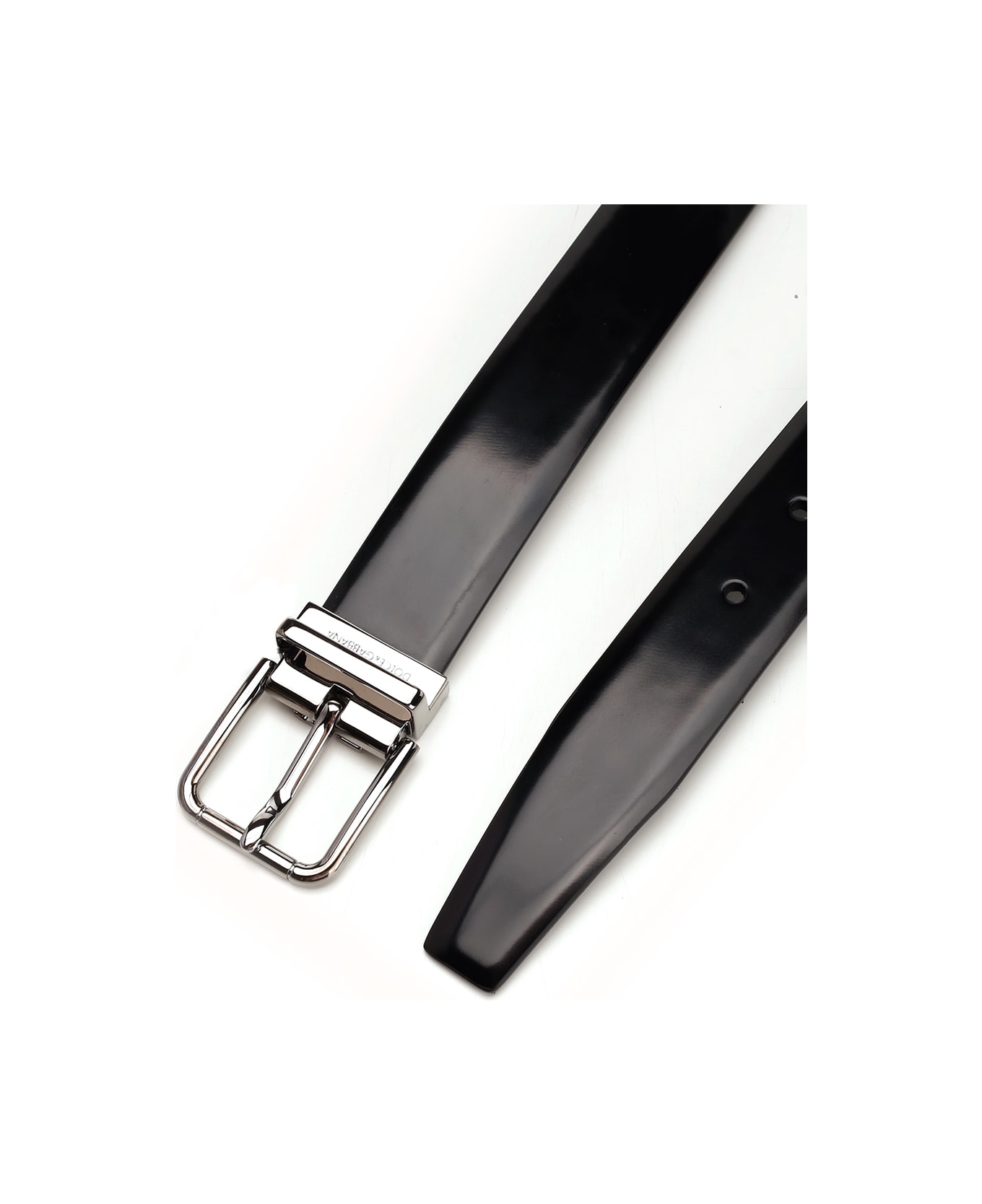 Dolce & Gabbana Glossy Black Belt - NERO