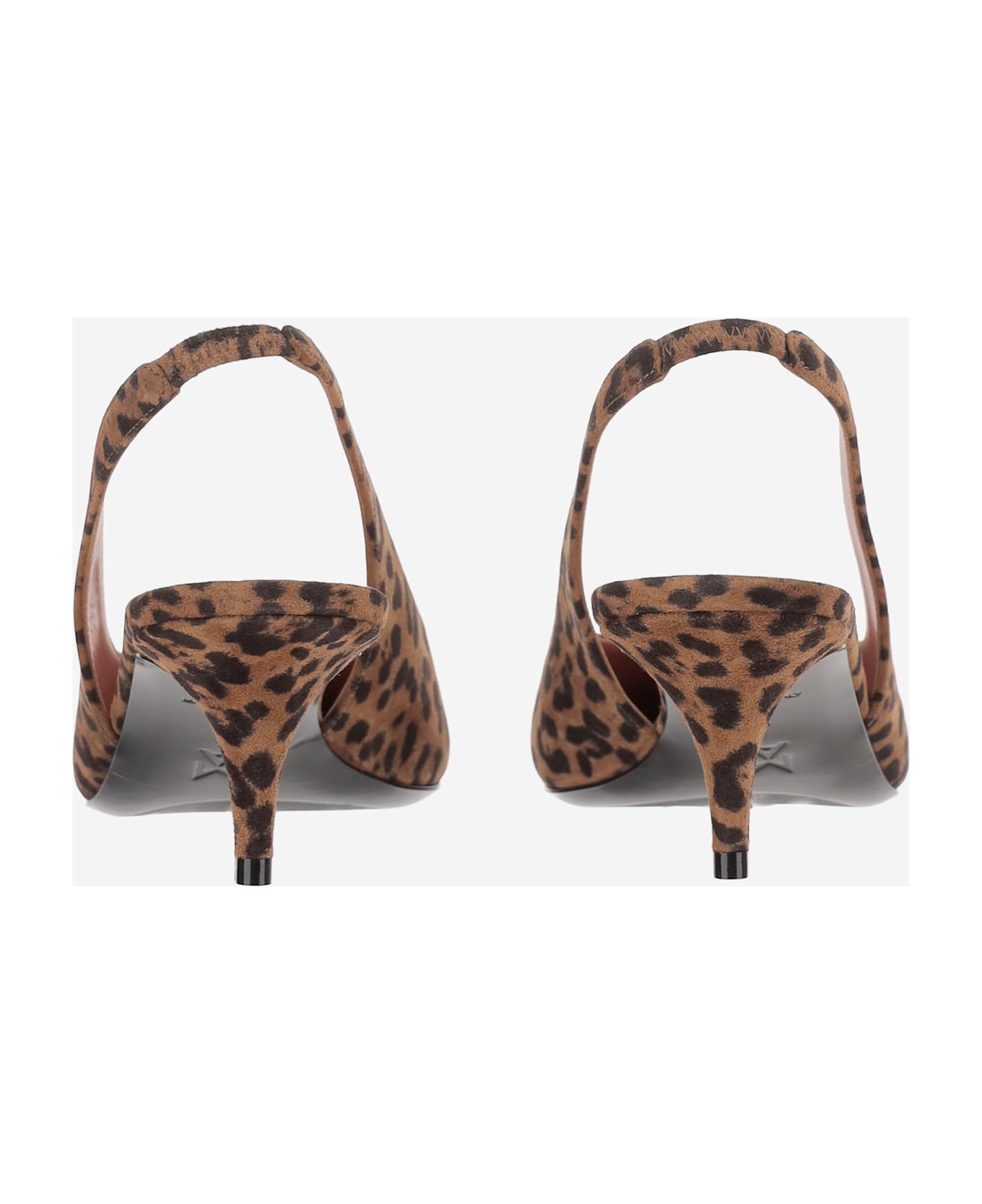 Amina Muaddi Anok Suede Slingback - Brown