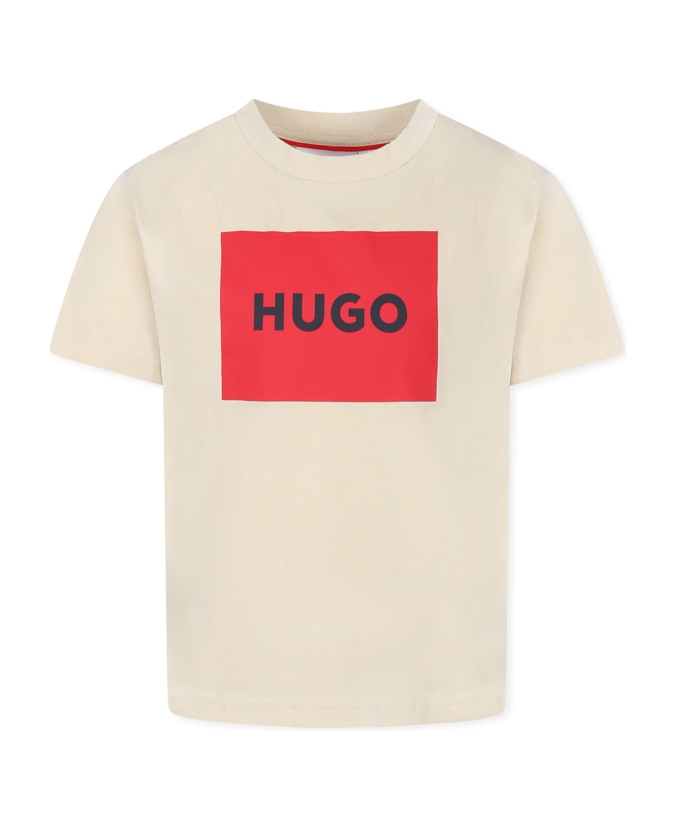 Hugo Boss Beige T-shirt For Boy With Logo - Beige