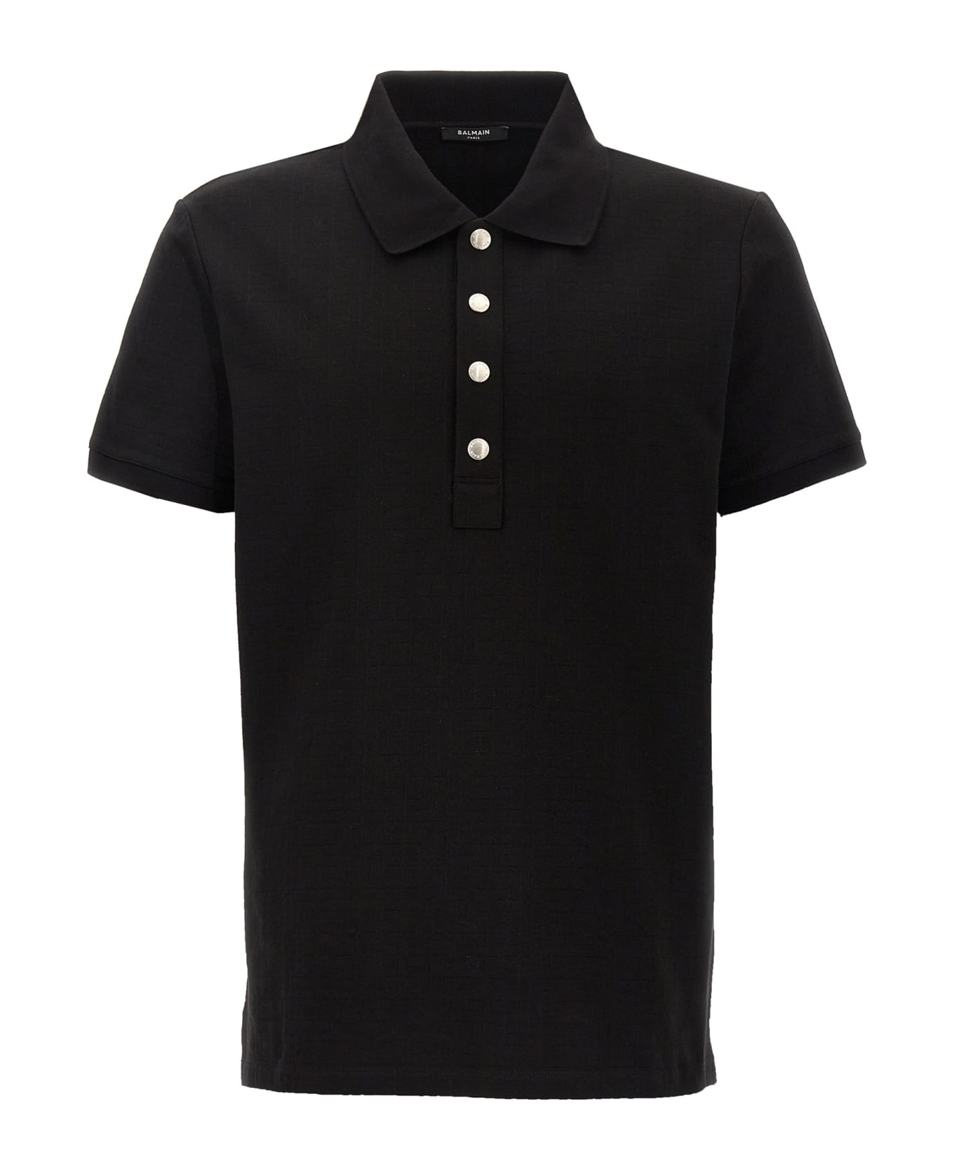 Balmain 'monogram' Polo Shirt - Black  