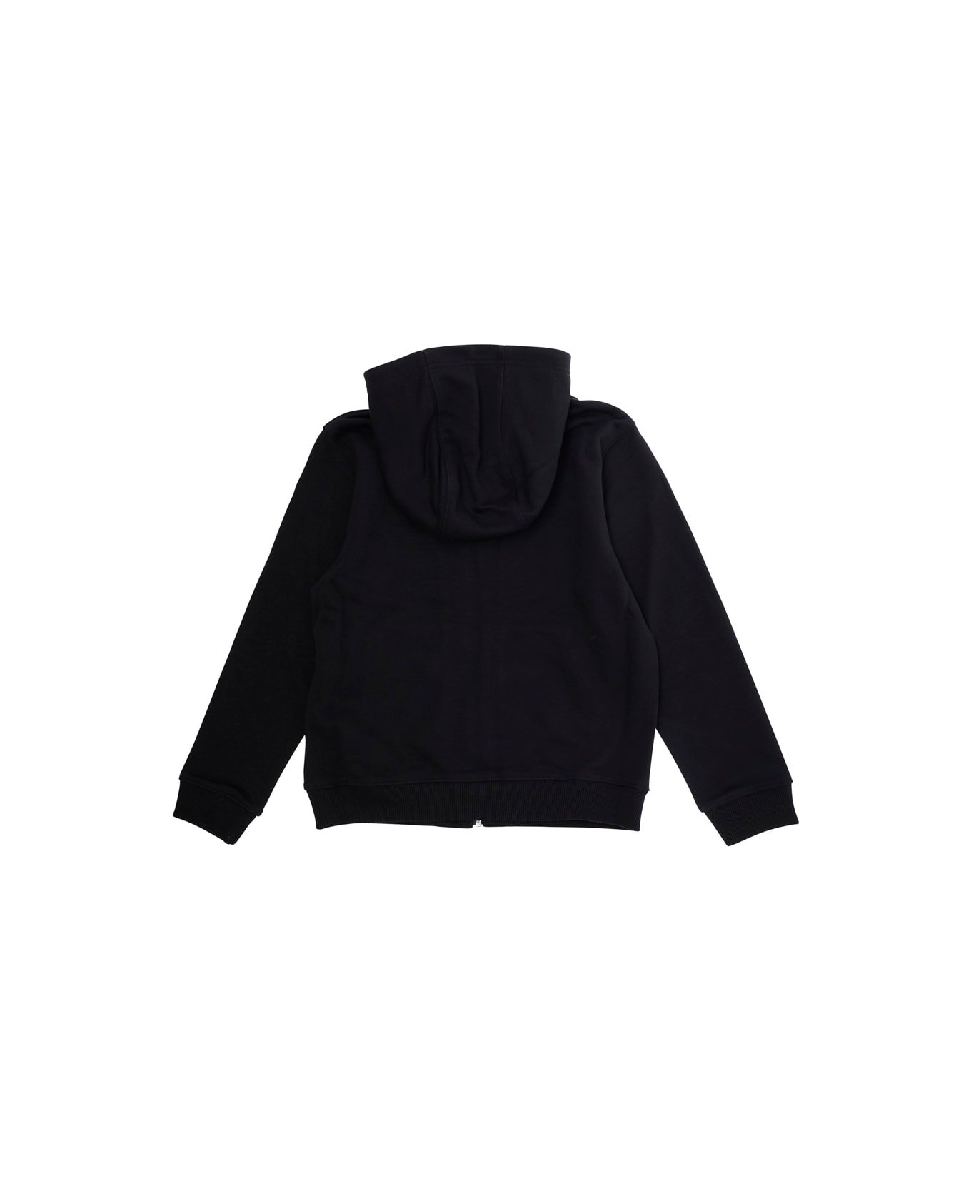 Givenchy Black Cardigan With Fixed Hood And Logo Lettering In Cotton Boy - Black
