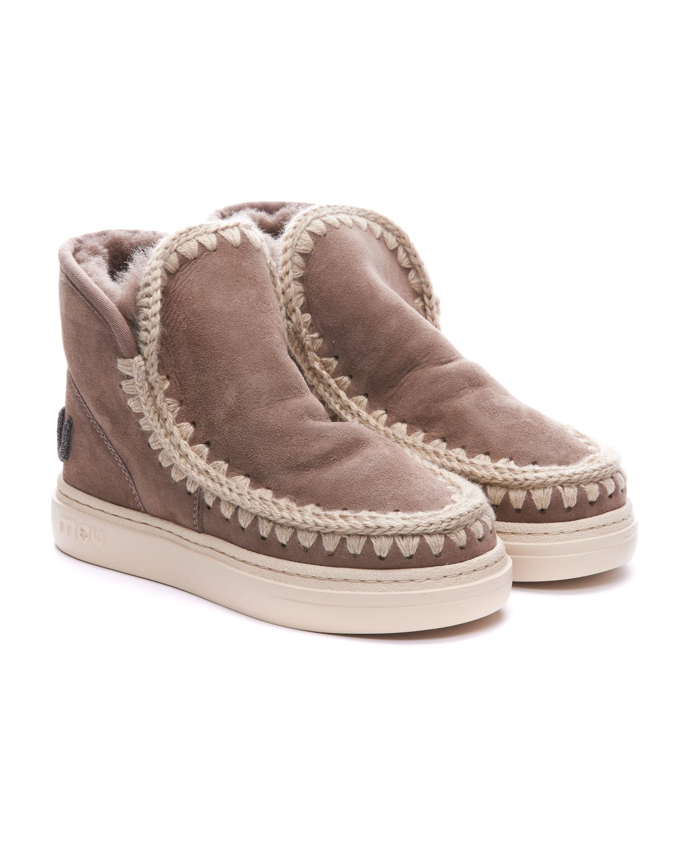 Mou Eskimo Bold Sneaker Glitter Logo - Beige