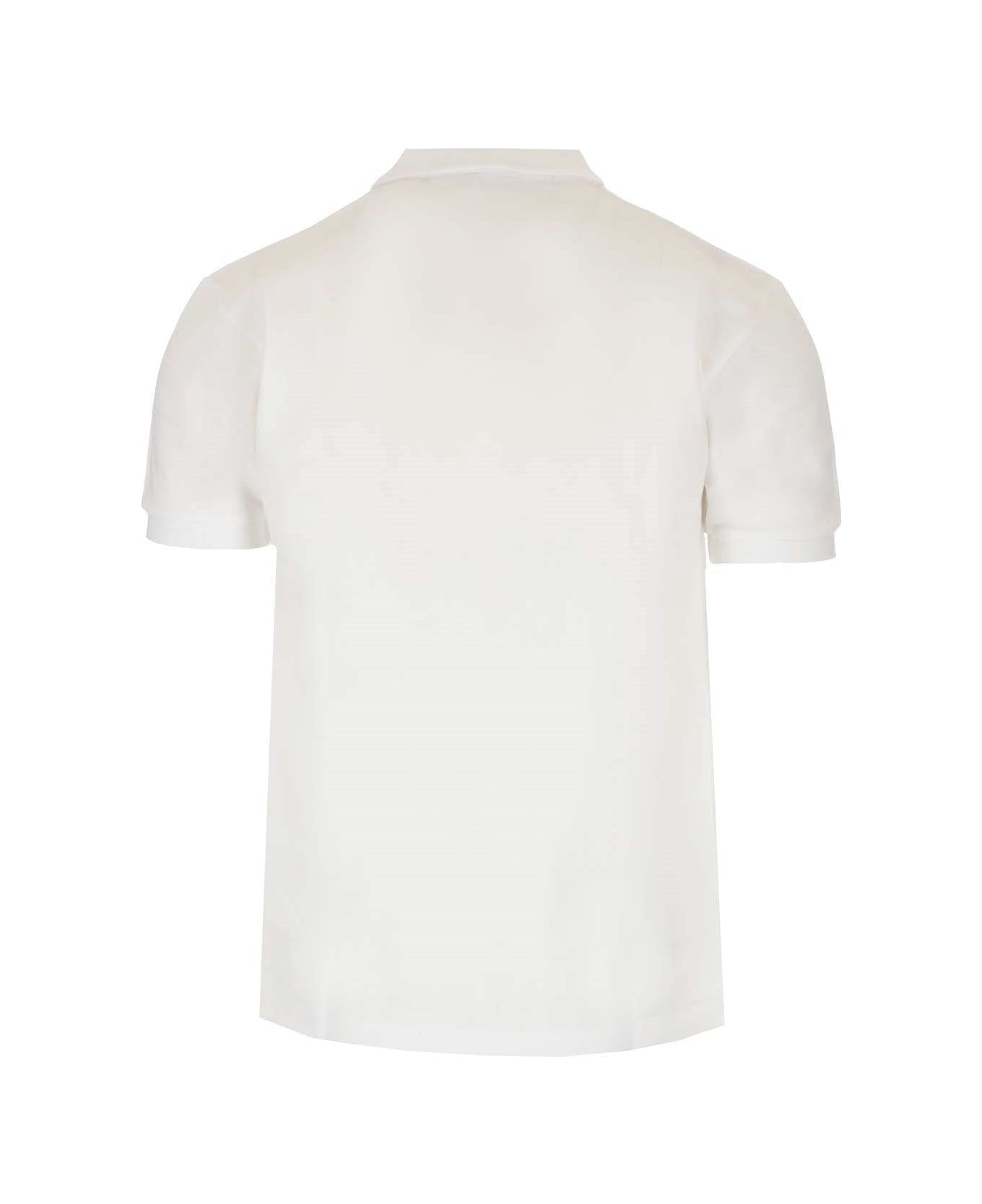 Comme des Garçons Play Heart Logo Patch Polo Shirt - White