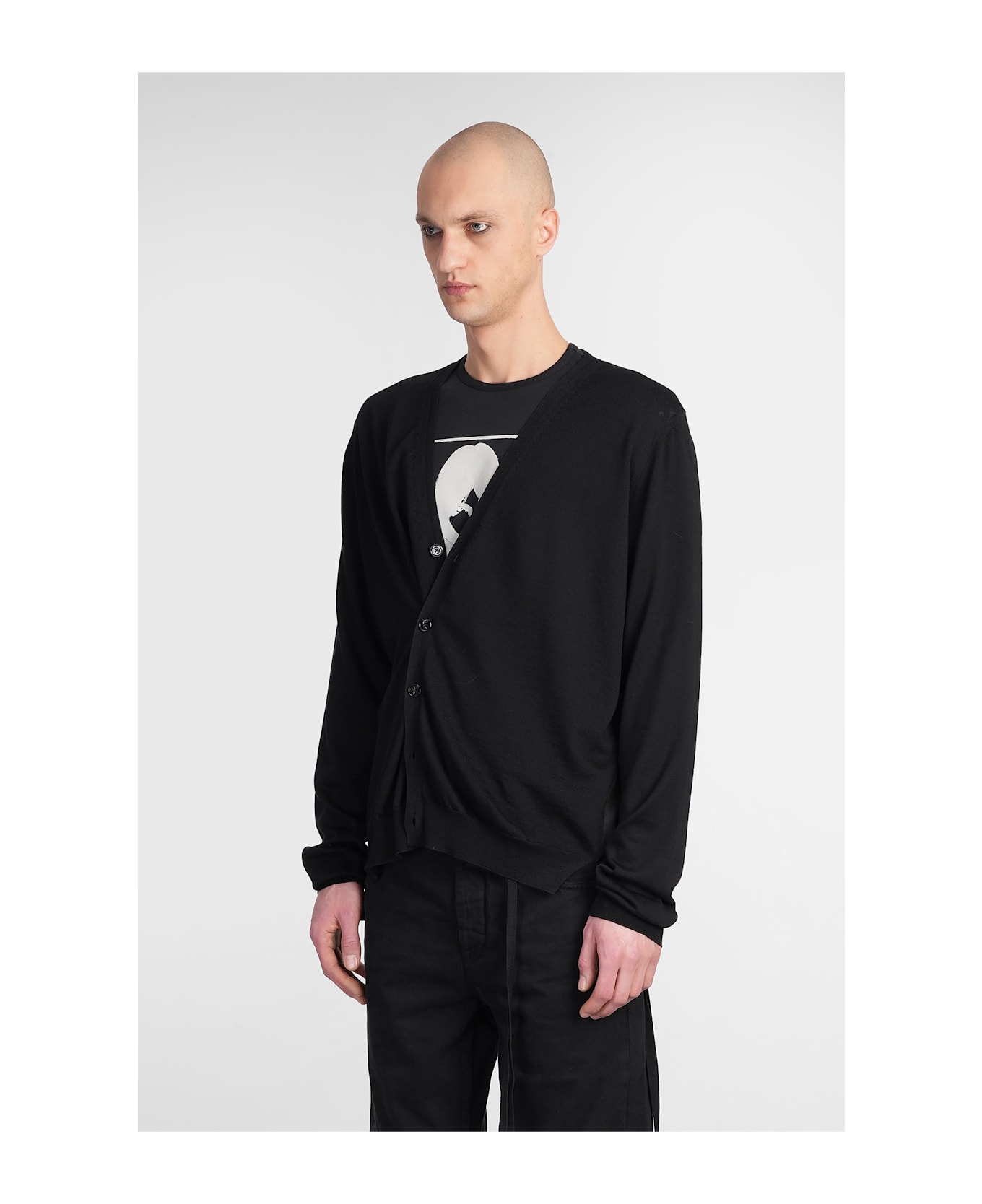 Ann Demeulemeester Kador Cardigan In Black Wool - black