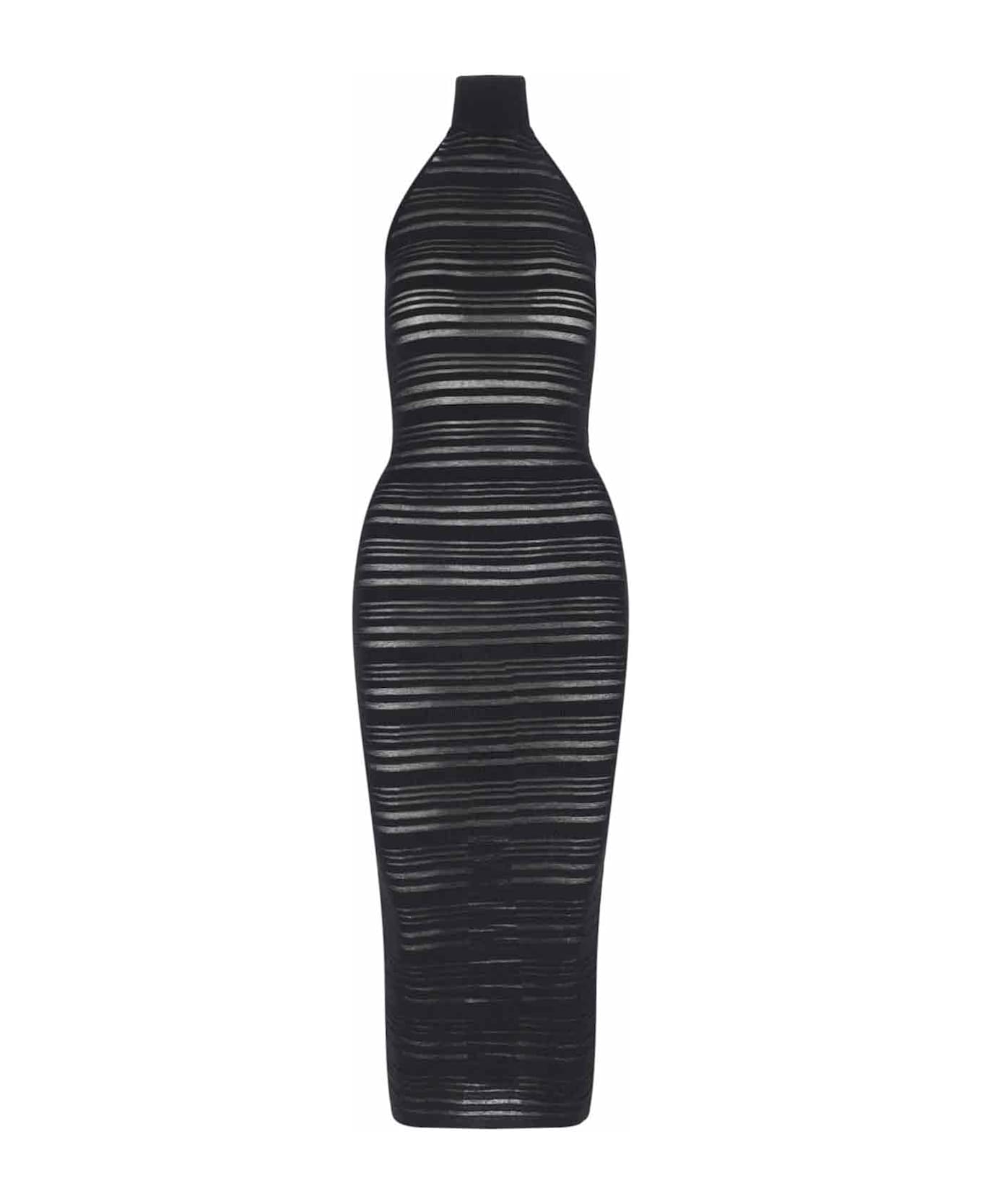 ANDREĀDAMO Knitted Midi Dress - Black  
