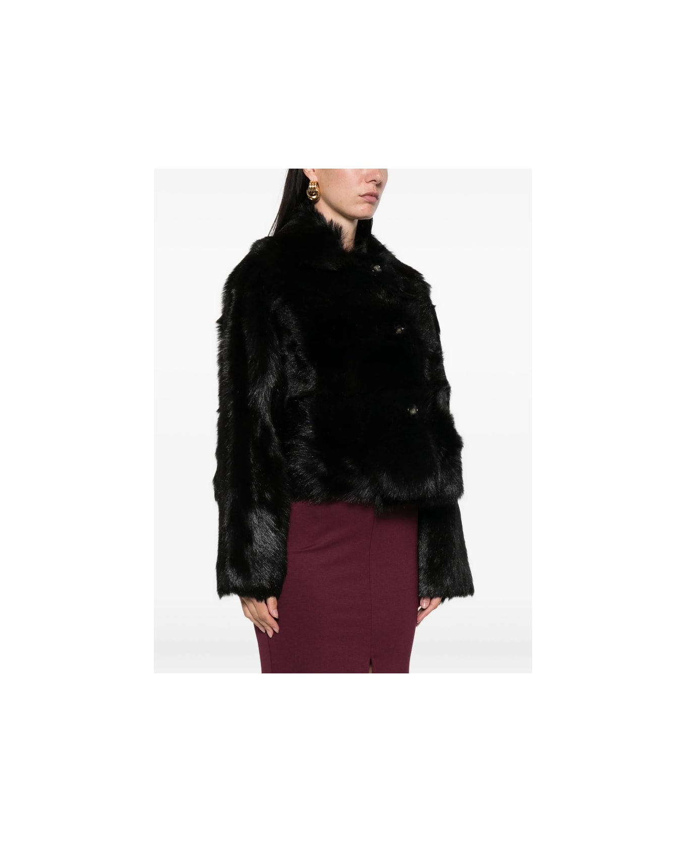 Alberta Ferretti Leather Outerwear - BLACK