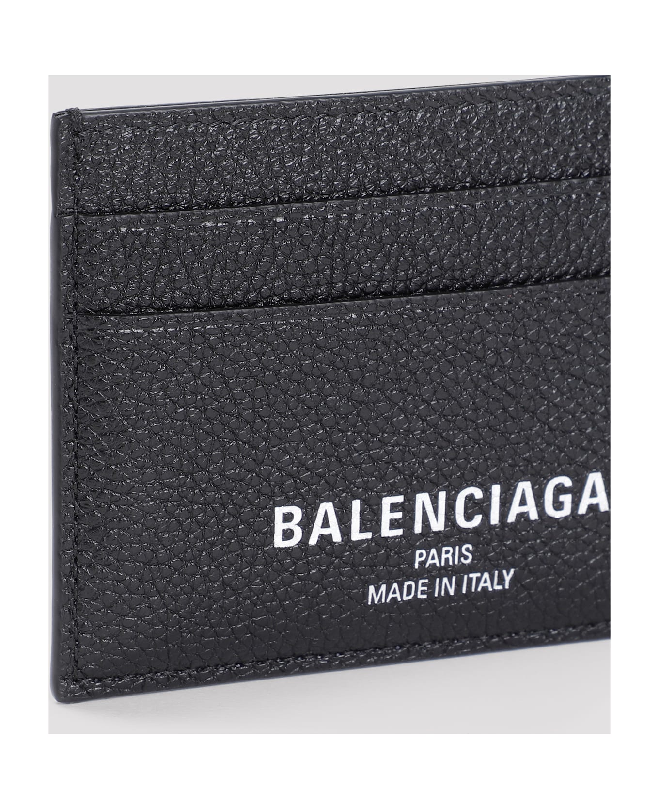 Balenciaga Calf Leather Credit Card Holder - Black