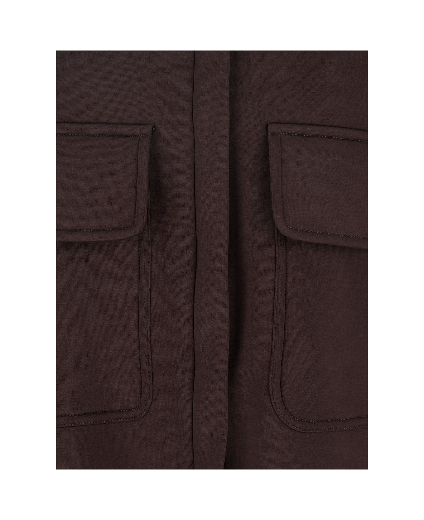 Merci Brown Coat With Classic Collar And Dropped Shoulders In Fabric Woman - Brown